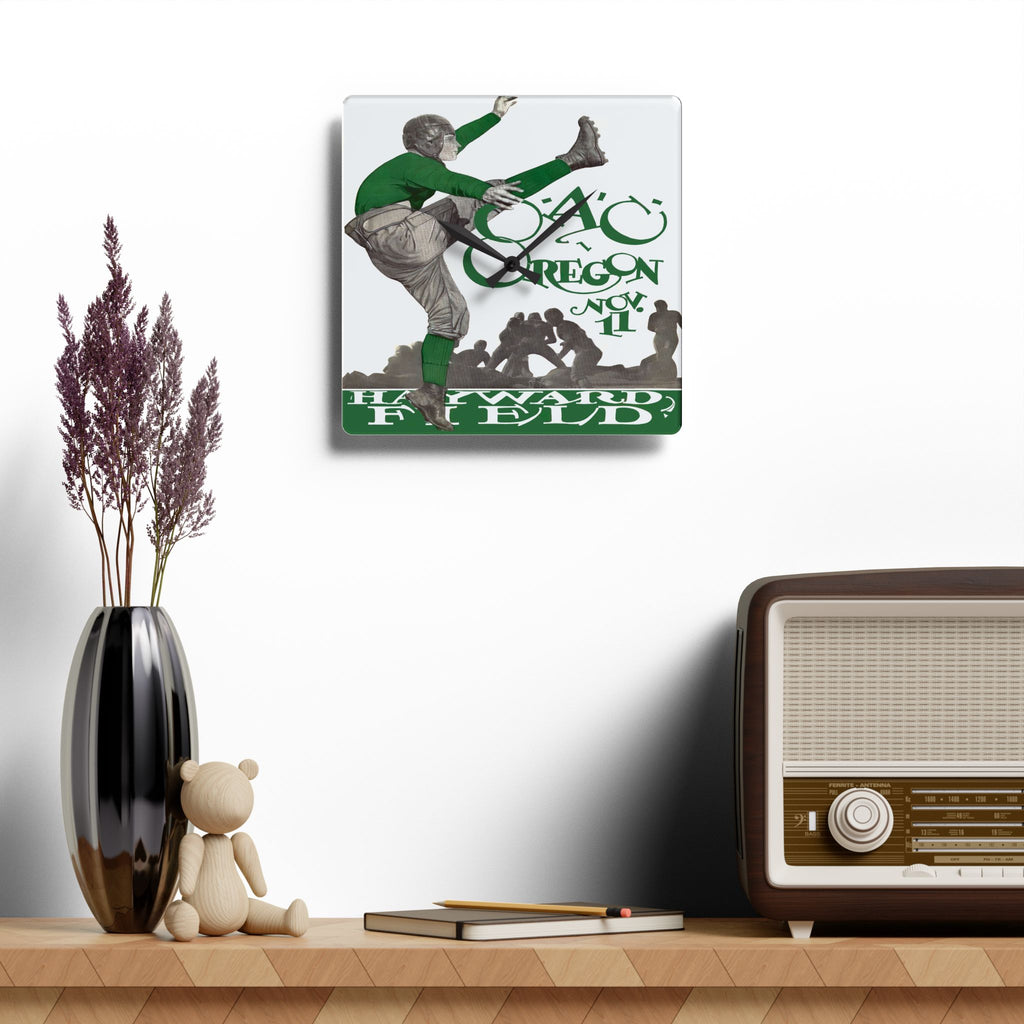 1927 Vintage Oregon State Beavers- University of Oregon Ducks Football Program Cover - Acrylic Wall Clock