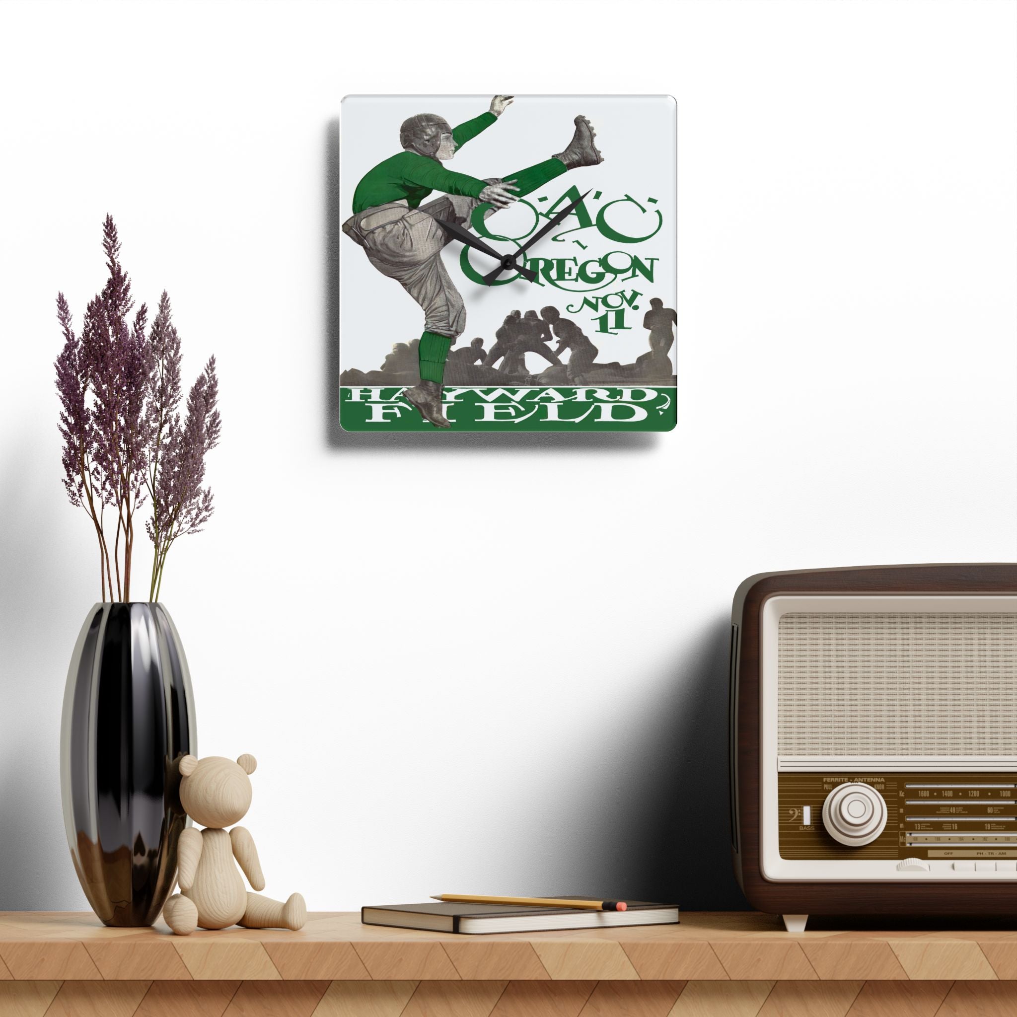 1927 Vintage Oregon State Beavers- University of Oregon Ducks Football Program Cover - Acrylic Wall Clock