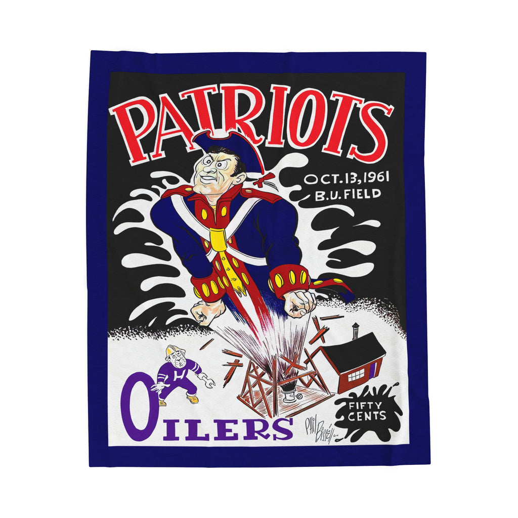 Vintage Boston Patriots-Houston Oilers Football Program Cover Velveteen Plush Blanket - Retro Sports, Football  Fan Gift, Football Game Day
