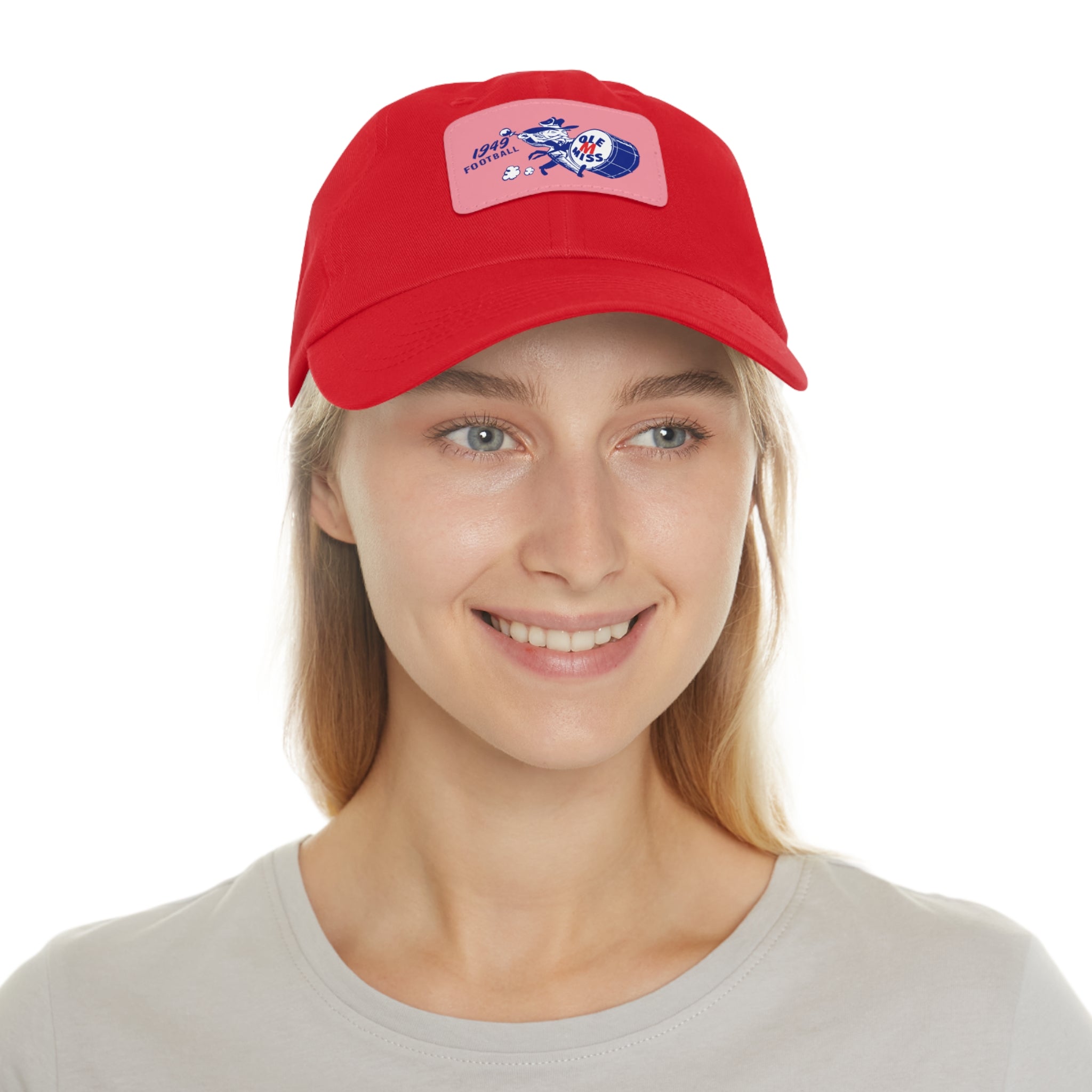 1949 Ole Miss Football - Dad Hat with Leather Patch (Rectangle)