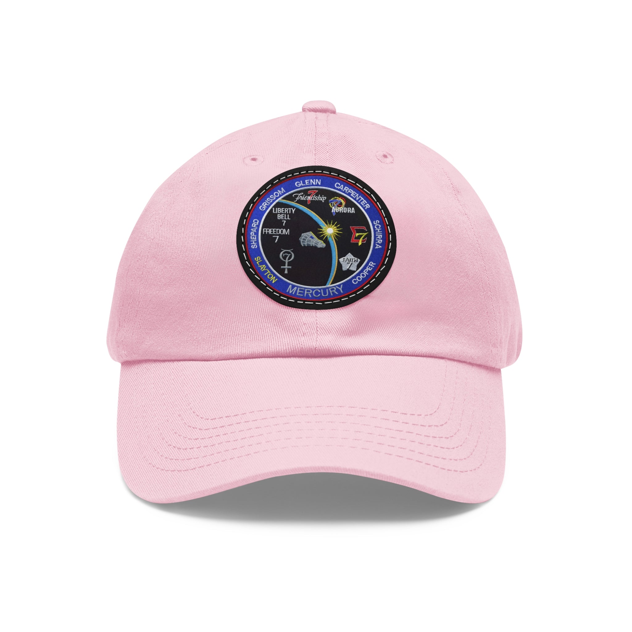 NASA Mercury Program - Flight Patch - Dad Hat with Leather Patch (Round)