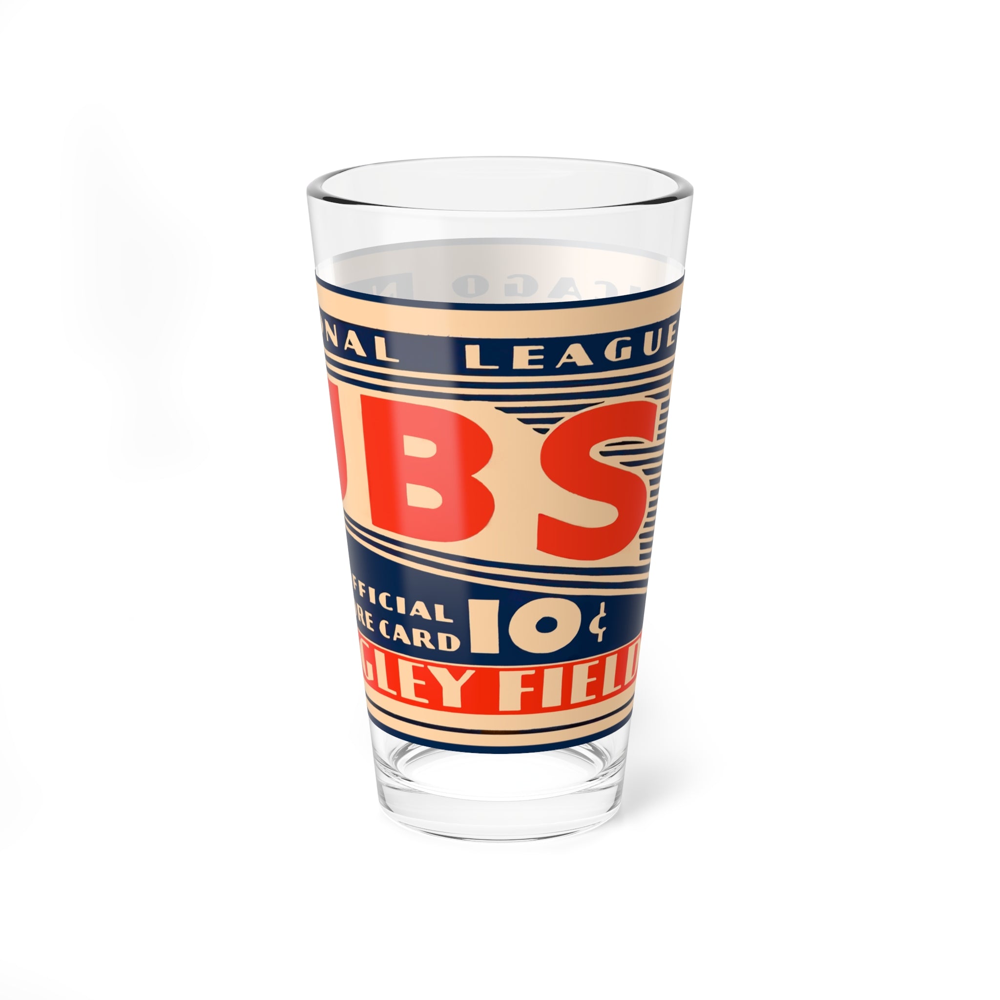 Vintage 1933 Chicago Cubs Baseball Mixing Glass, 16oz - Gift for Baseball Fans, Sports Memorabilia, Barware, Collectible Glass, Father's Day