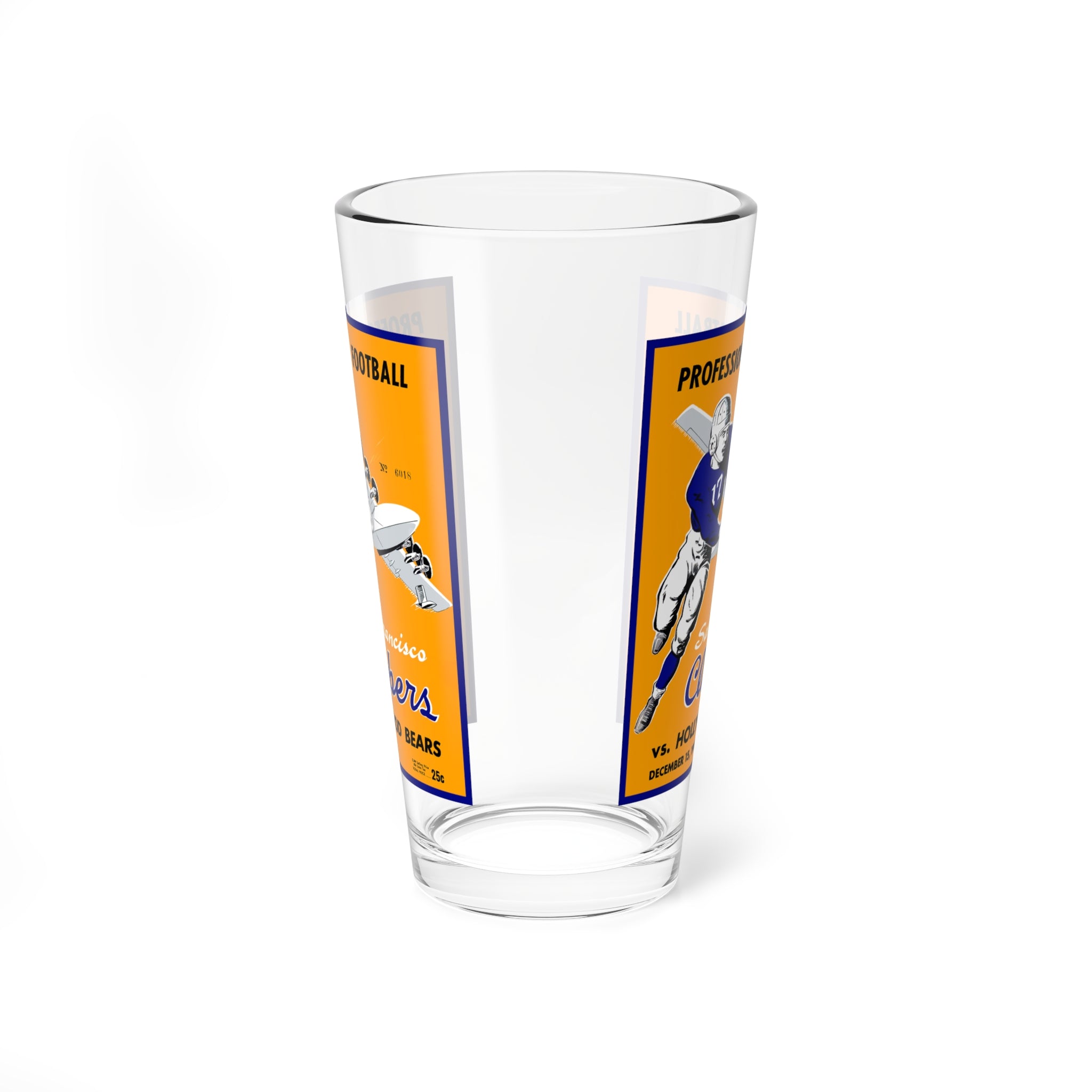 1946 San Francisco Clippers Football Mixing Glass, 16oz | Vintage Football