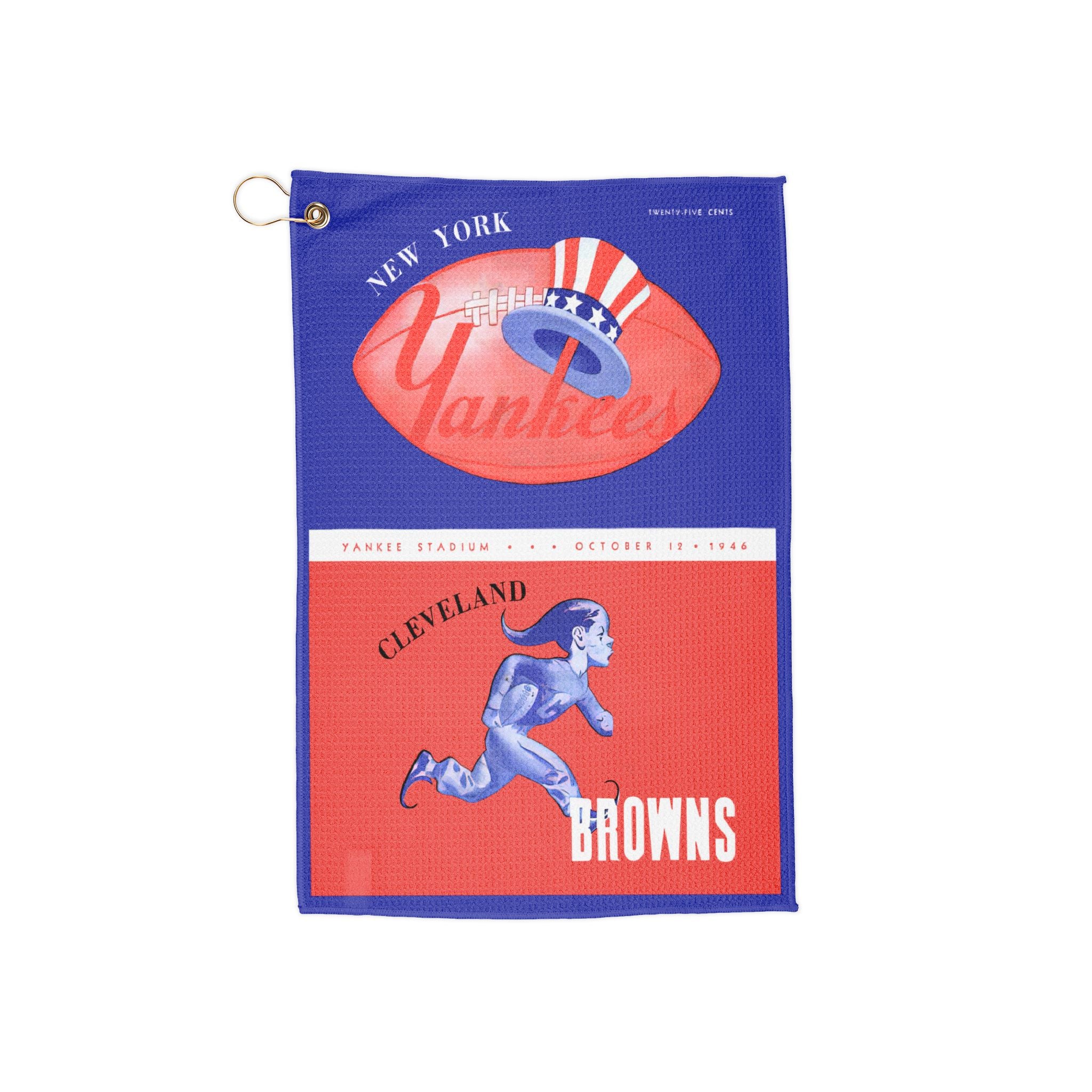 Vintage Sports Golf Towel — 1946 Football  New York Yankees - Cleveland Browns