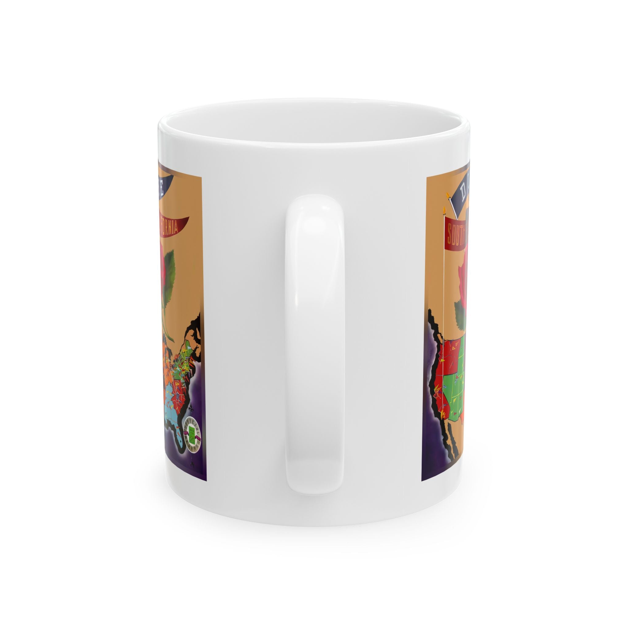 1939 Vintage Rose Bowl - Duke Blue Devils - Southern California Trojans Football Program Cover - Ceramic Mug, 11oz