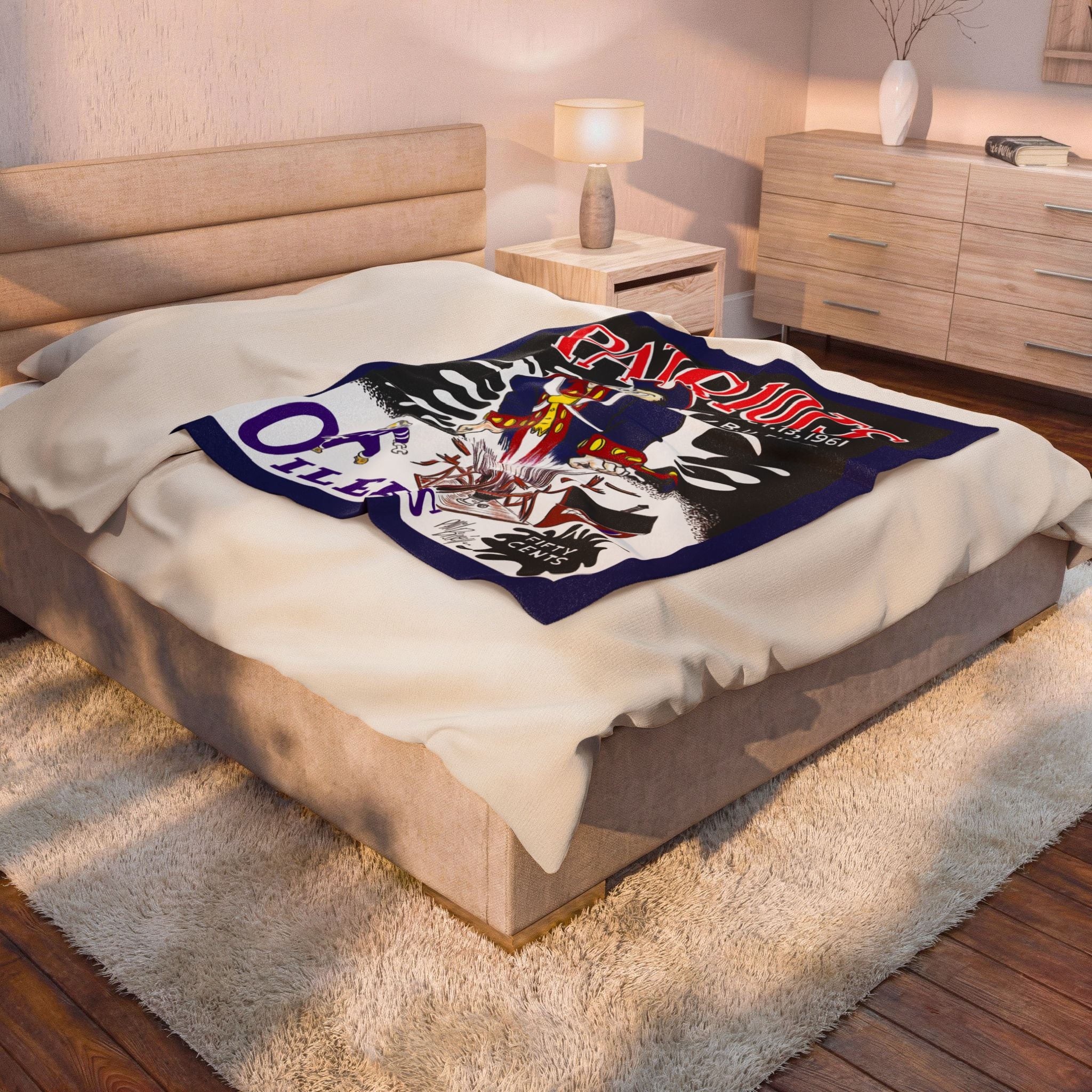 Vintage Boston Patriots-Houston Oilers Football Program Cover Velveteen Plush Blanket - Retro Sports, Football  Fan Gift, Football Game Day