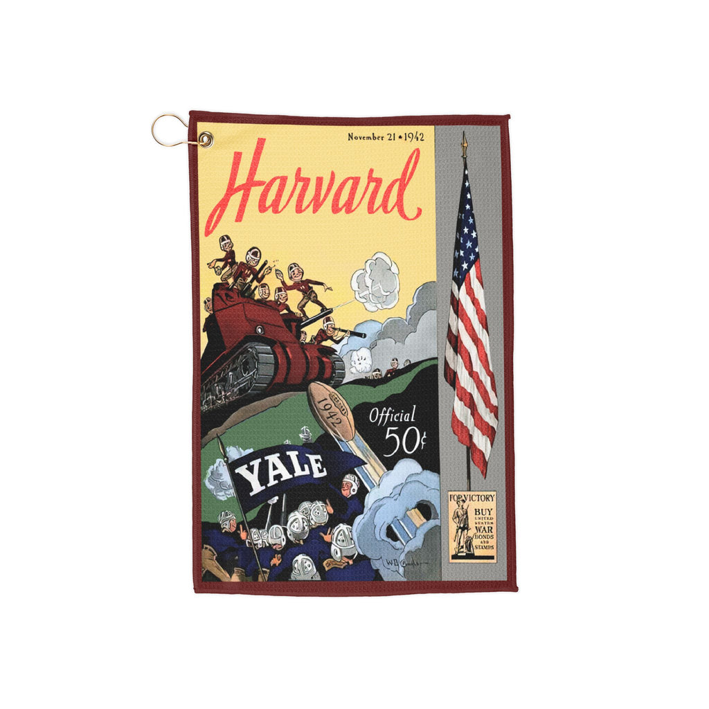 1942 Harvard Yale Vintage Football  Rivalry Golf Towel — Retro College Football
