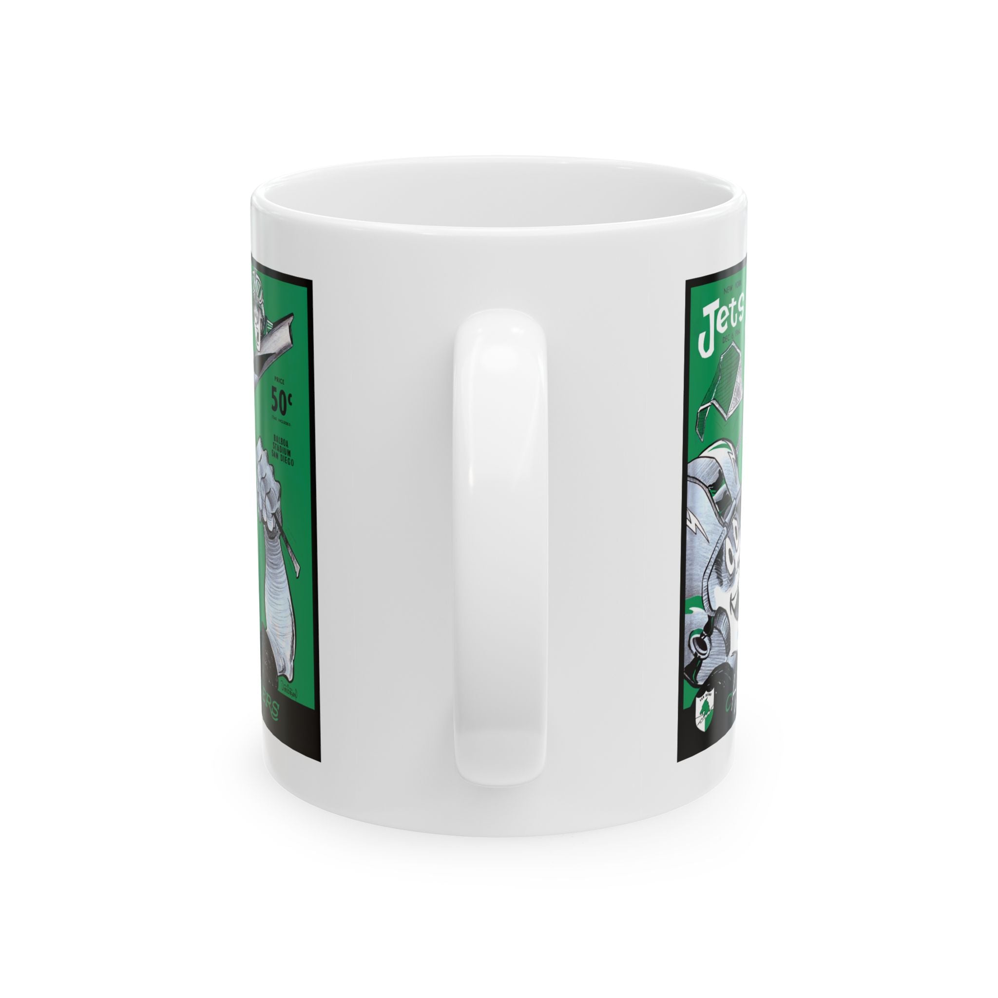 1964 Jets vs Chargers Football Retro Mug | Ceramic Coffee Cup, 11 oz and 15 oz