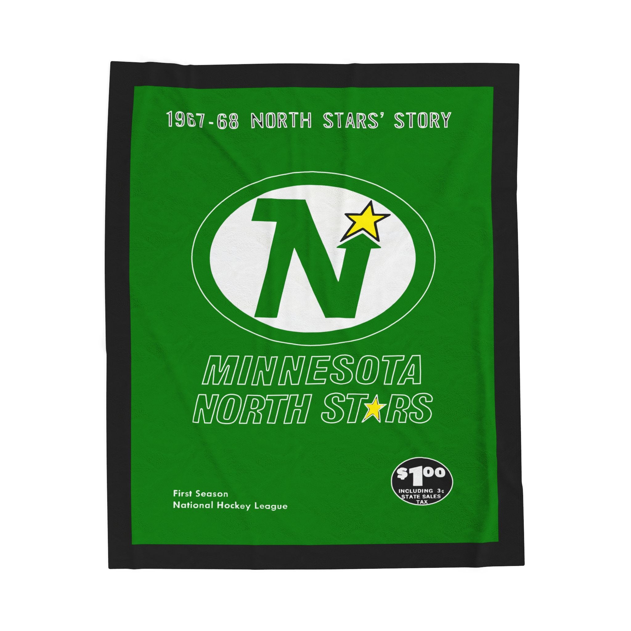Hockey Blanket, Minnesota North Stars Sports Bedding, Hockey Fan Gift, Vintage Hockey Decor, 1967-1968 Hockey Team Blanket, Hockey Bedroom
