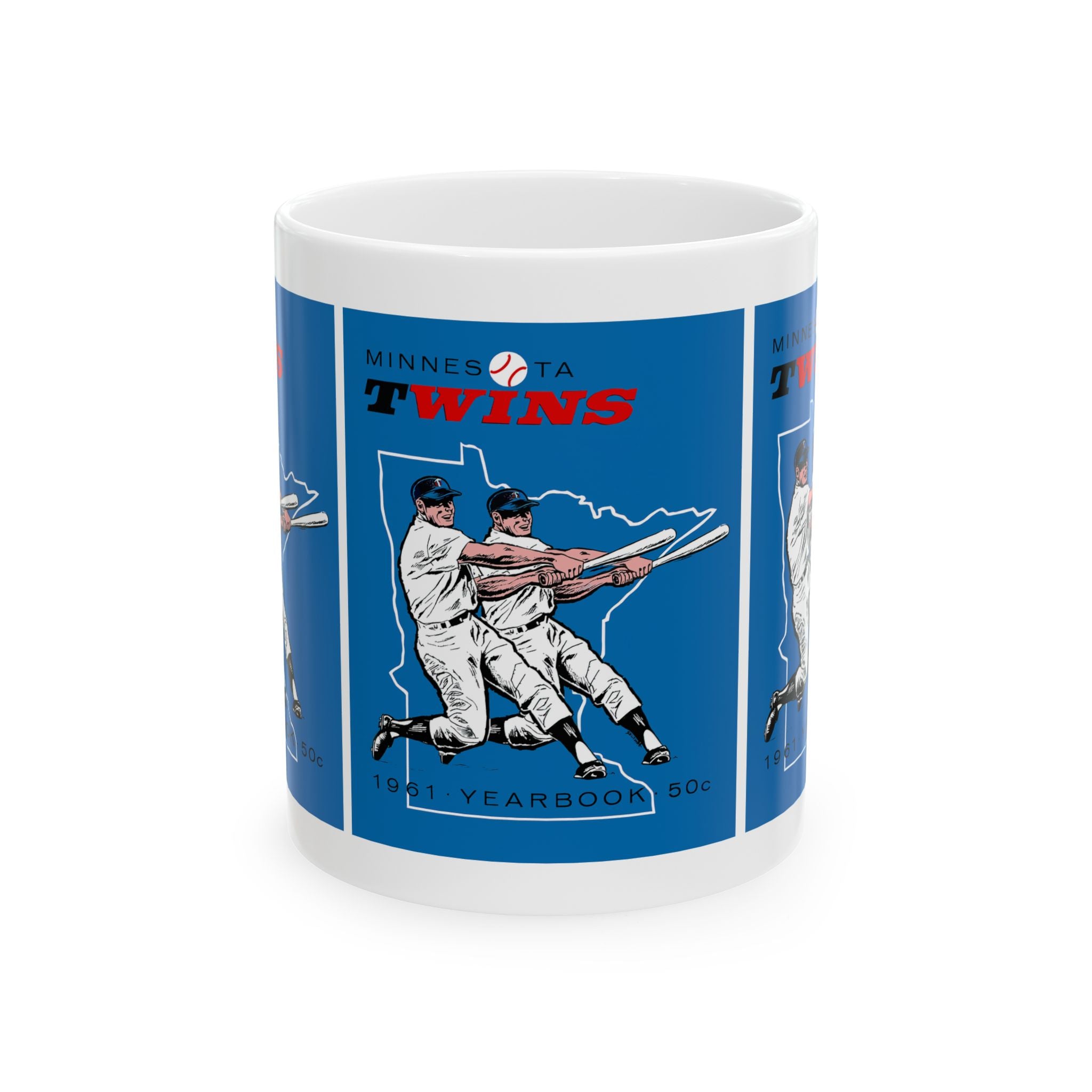 1961 Minnesota Twins Baseball Ceramic Mug, Sports Fan Gift, Baseball Lover Cup, Vintage Sports Mug, Baseball Collectible, Retro Baseball Mug
