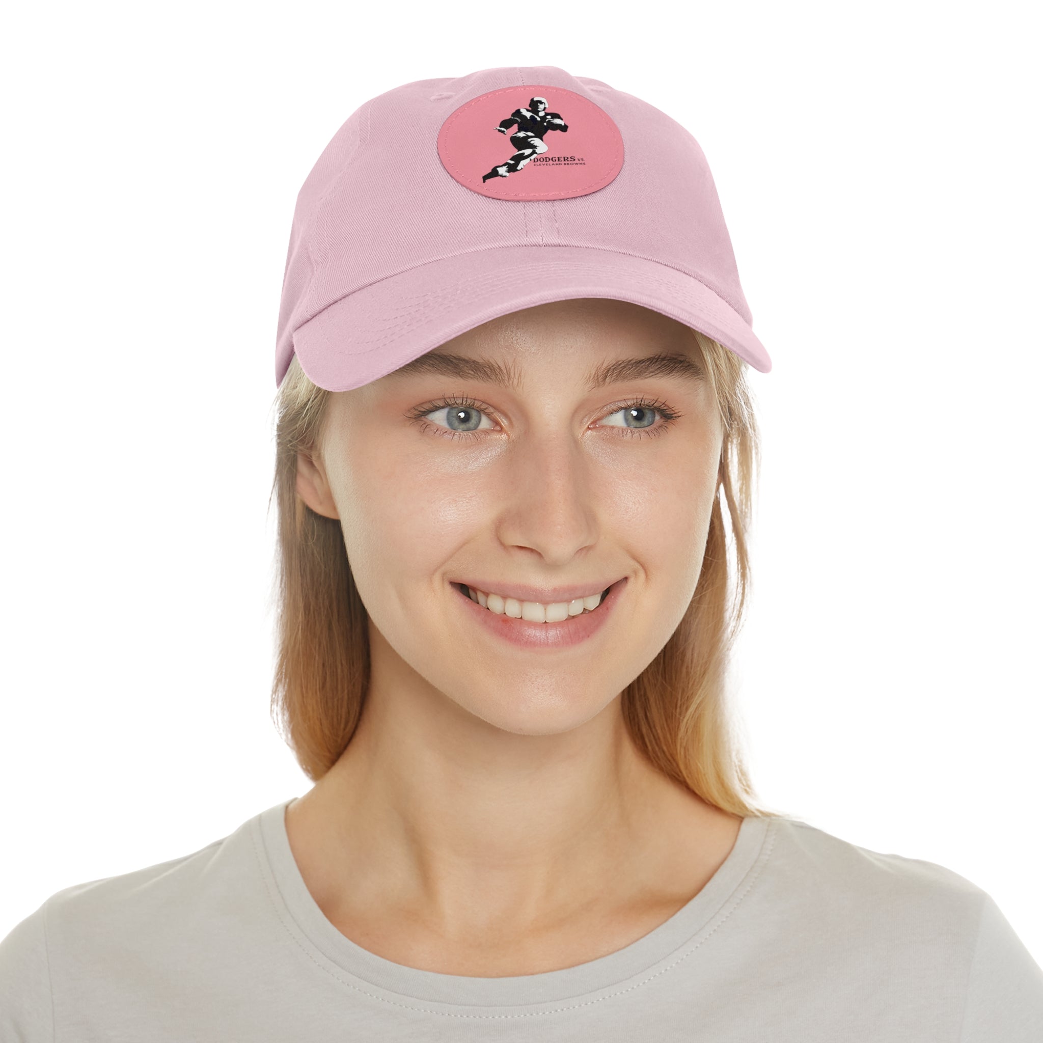 1947 Vintage Brooklyn Dodgers - Cleveland Browns Football - Dad Hat with Leather Patch (Round)