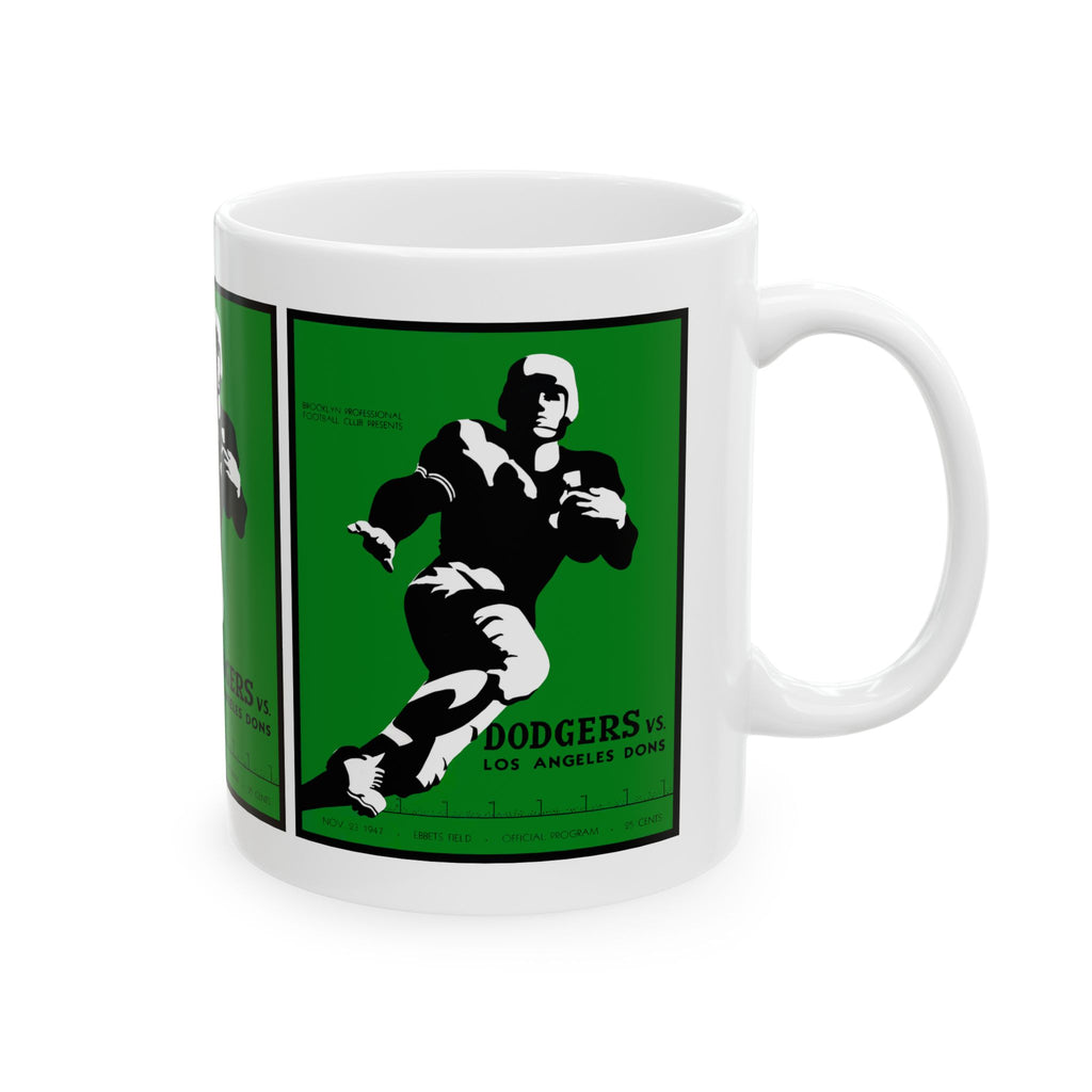 1947 Football Los Angeles Dons- Brooklyn Dodgers Program Cover Ceramic Mug — Vintage Football Design (11oz, 15oz)