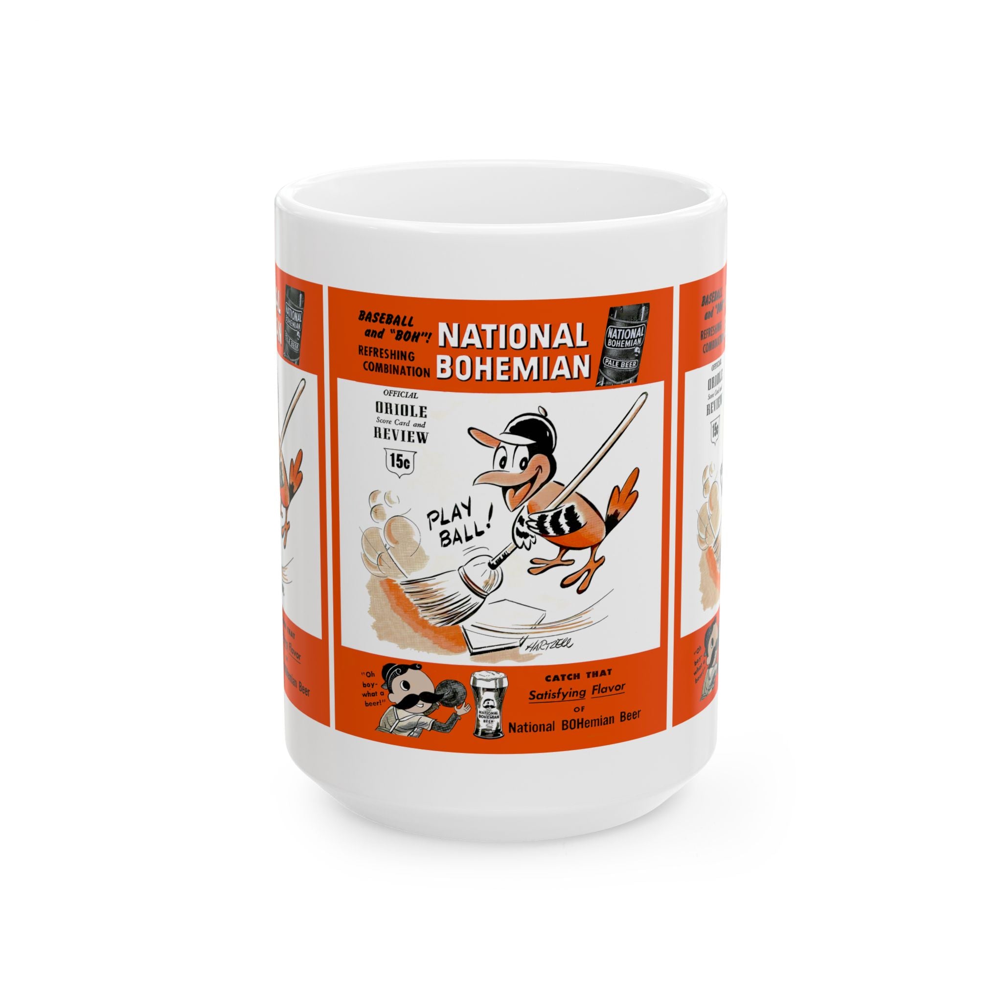 1955 Baltimore Orioles Baseball Ceramic Mug, Vintage Baseball Team Collector Cup, Baseball Fan Gift, Sports Memorabilia, Father's Day Gift,