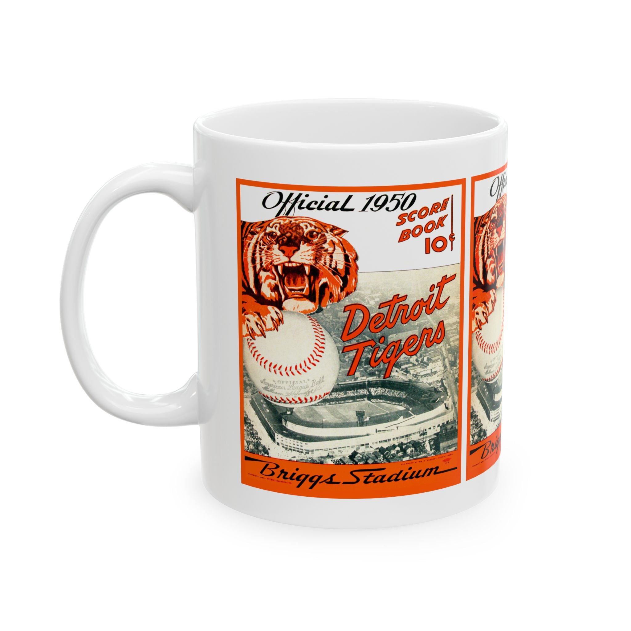 Detroit Tigers Baseball Ceramic Mug, Vintage Sports Fan Cup, Coffee Tea Mug, Gift for Baseball Lover, Retro Sports Memorabilia, Father's Day