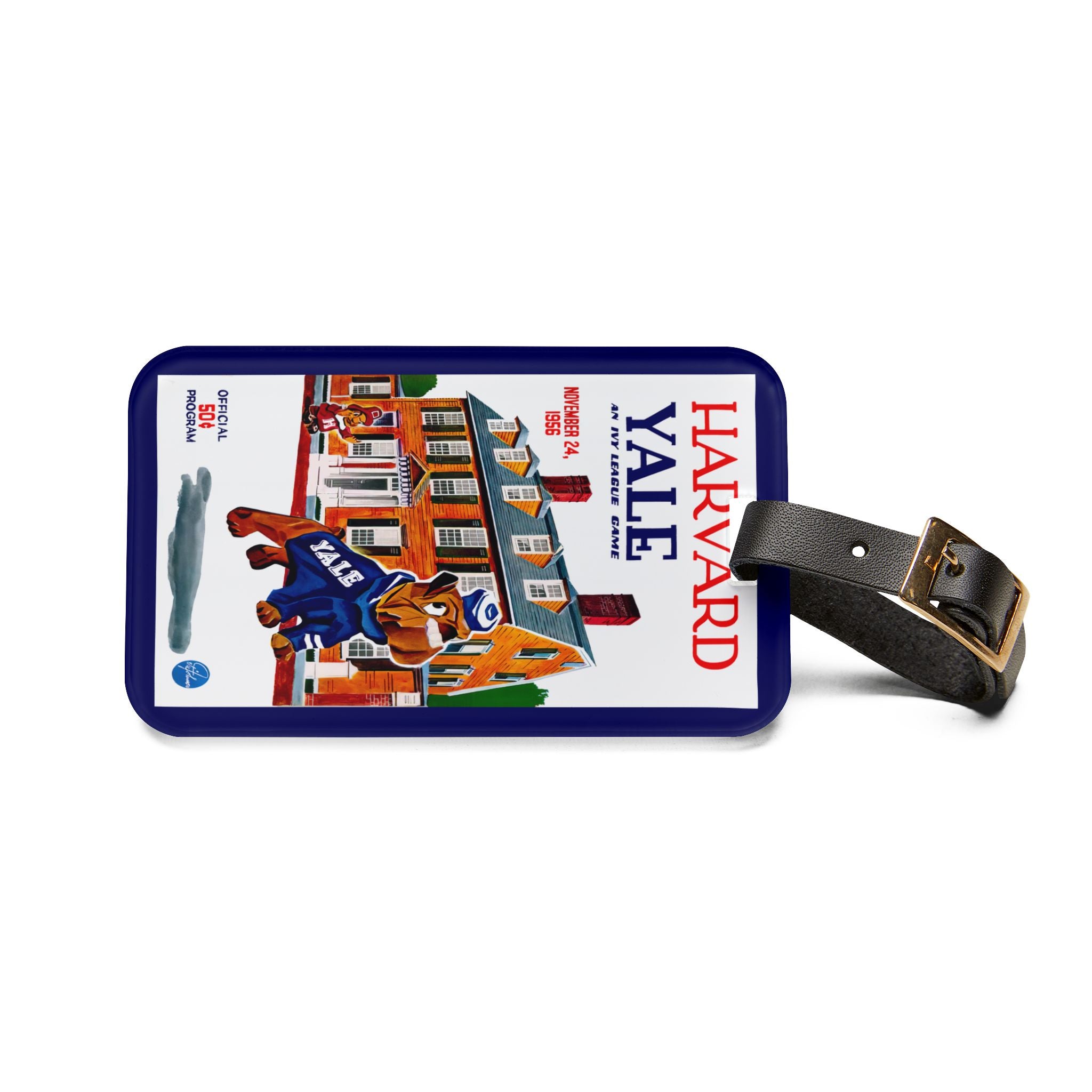 1956 Football Harvard-Yale Luggage Tag | Vintage College Game Memorabilia