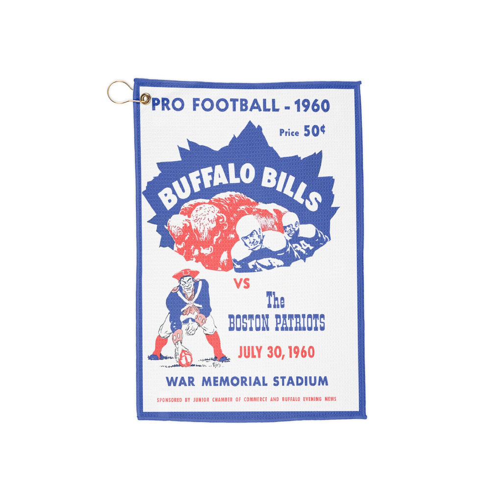 Vintage 1960 Buffalo Bills - Boston Patriots Program Golf Towel