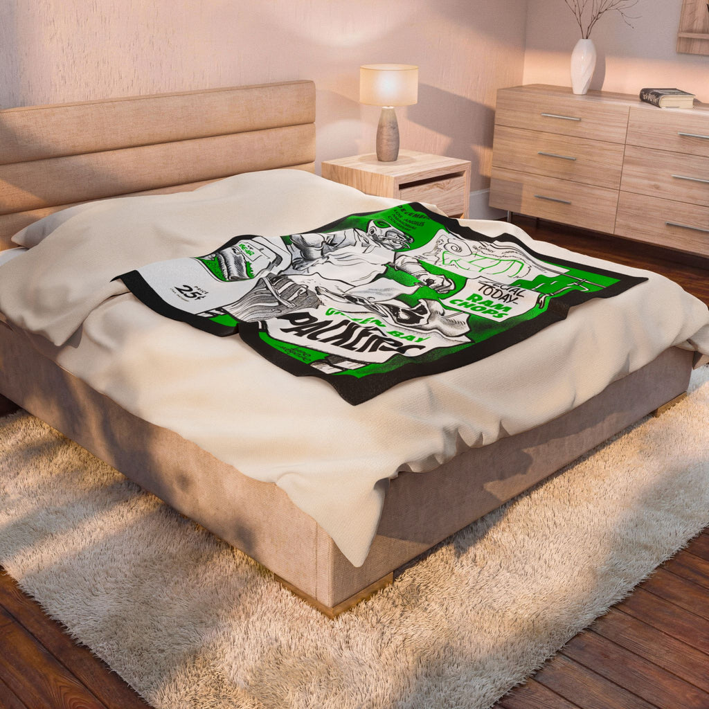 Throw Blanket, Green Bay Packer Los Angeles Rams 1961 Football Memorabilia, Football Sports Fan Gift, Cozy Bedspread, Game Day Couch Throw