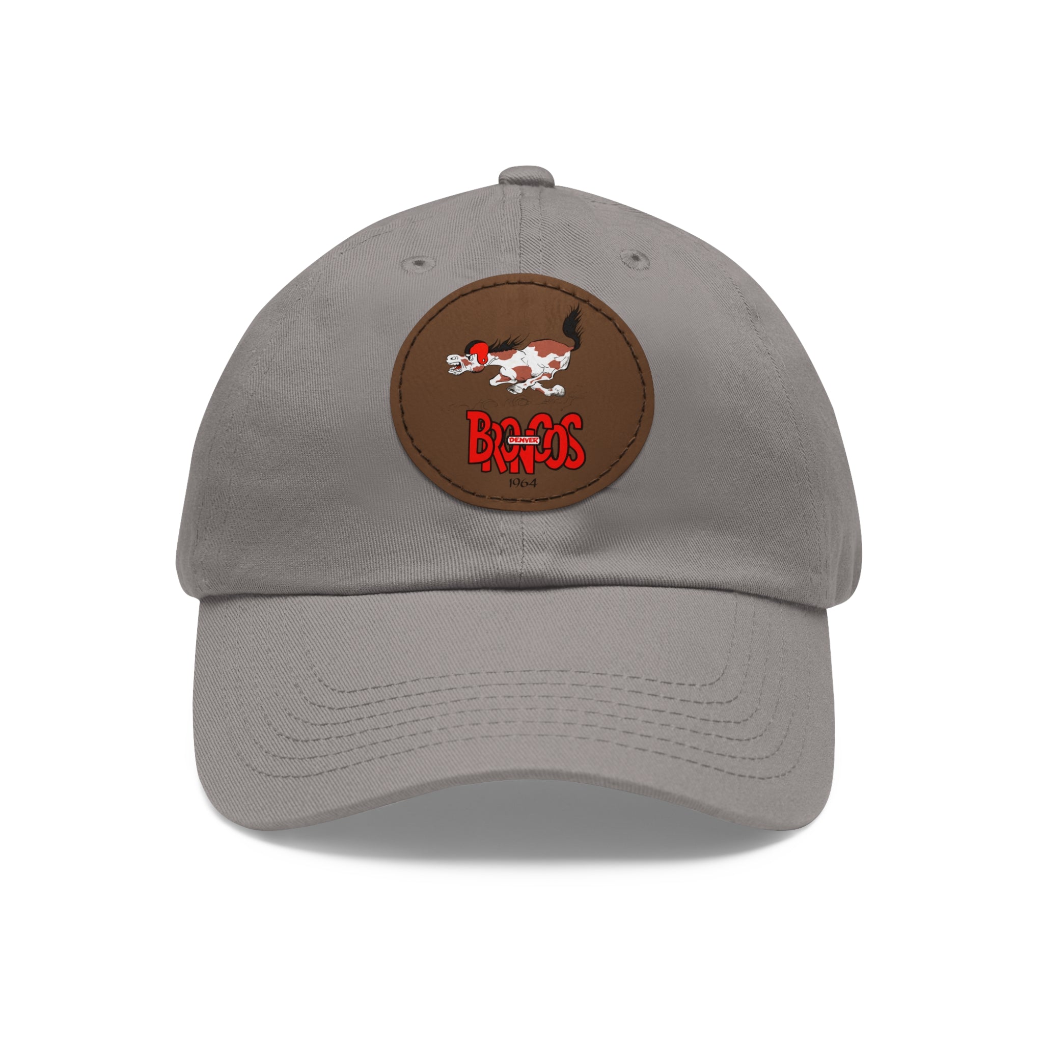 1964 Denver Broncos Football - Dad Hat with Leather Patch (Round)