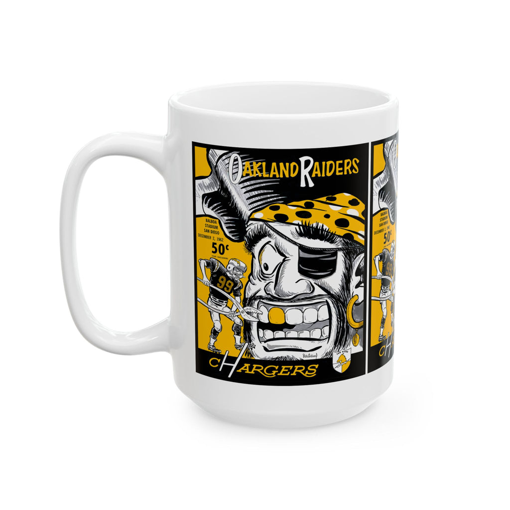 Football Ceramic Mug, Oakland vs San Diego, Sports Fan Gift, Gift for Him, Office Decor, Football Memorabilia
