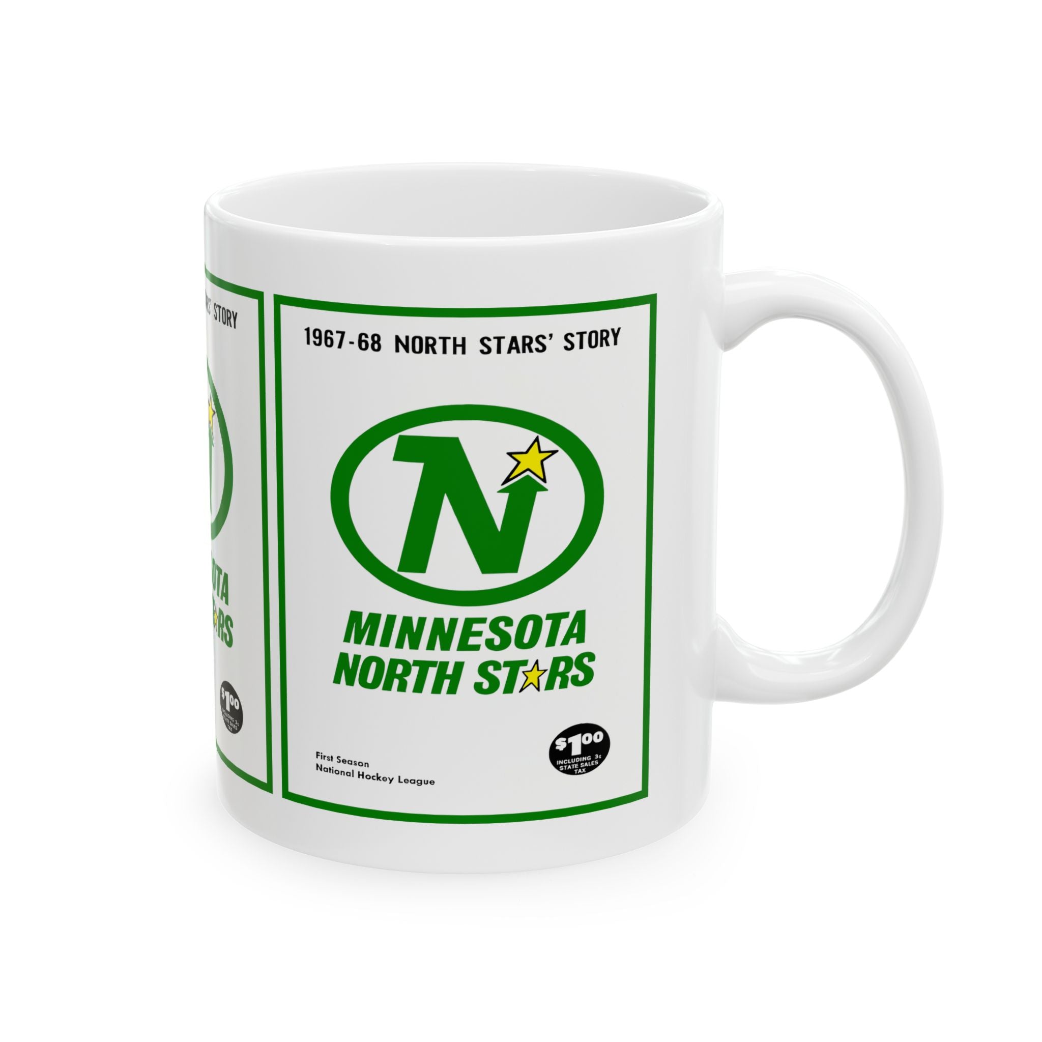 Vintage Minnesota North Stars Hockey Ceramic Mug, Hockey Team Logo Cup, Hockey Fan Gift, Sports Memorabilia, Hockey Lover Present