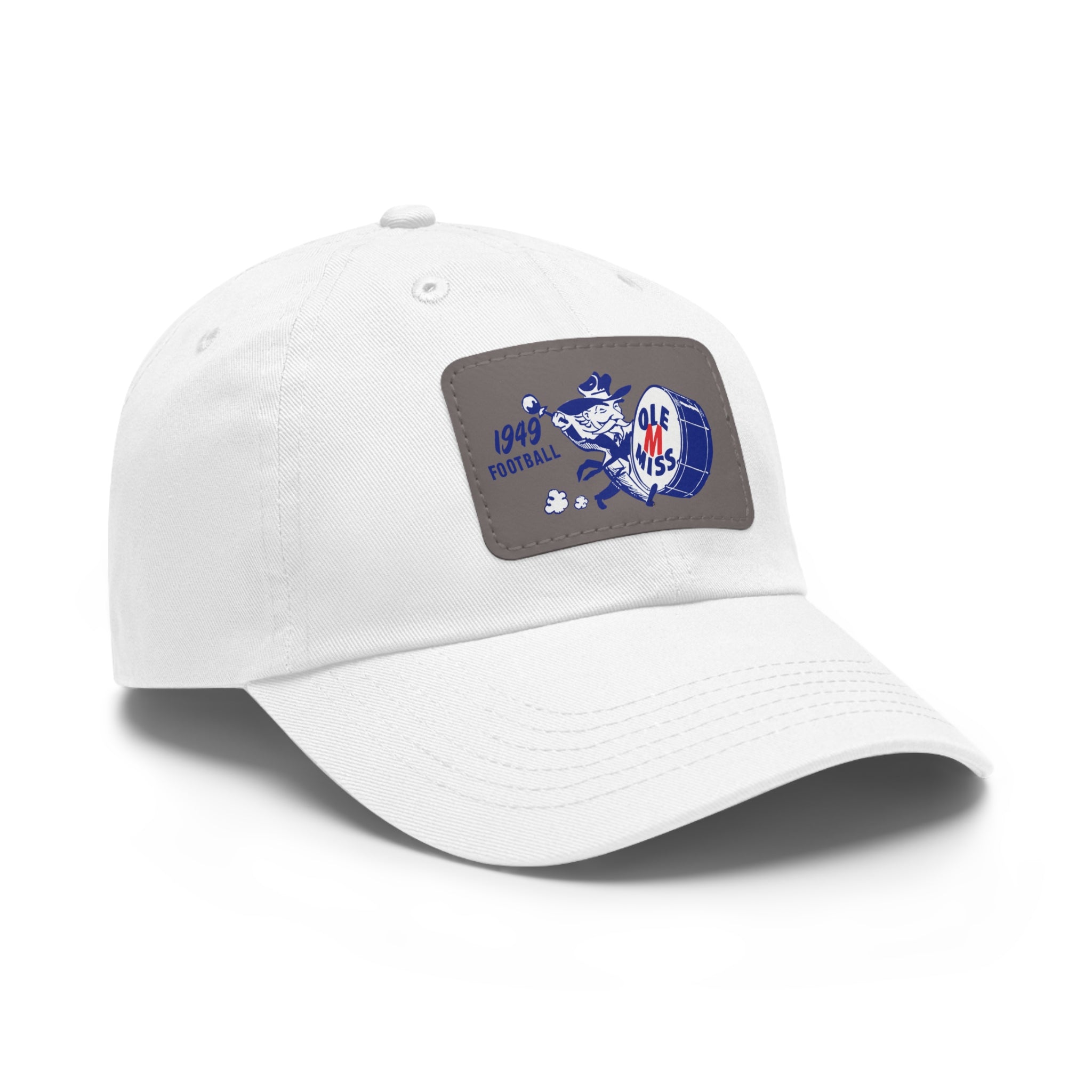 1949 Ole Miss Football - Dad Hat with Leather Patch (Rectangle)