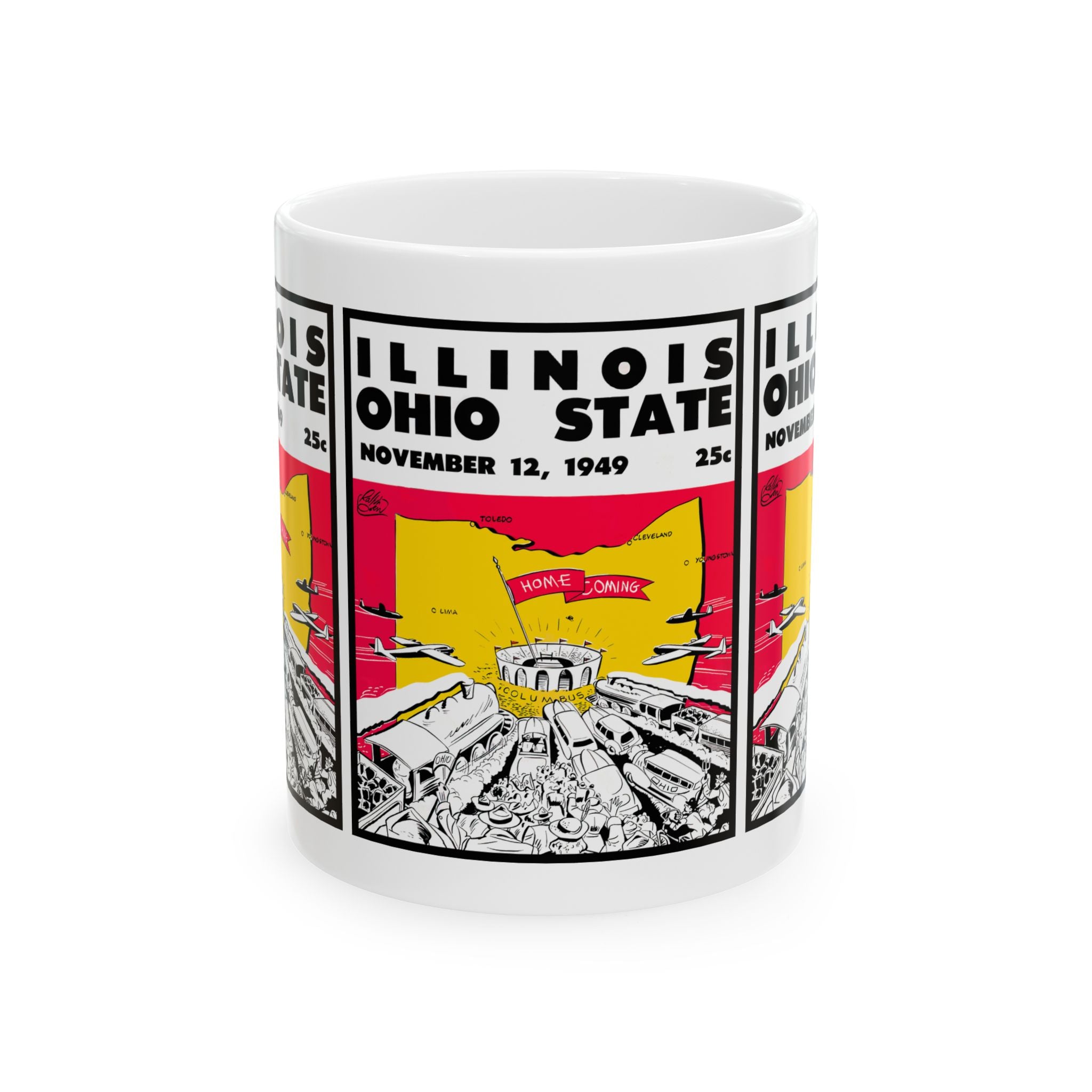 1949 Vintage Illinois - Ohio State Football Program Cover- Ceramic Mug, 11oz