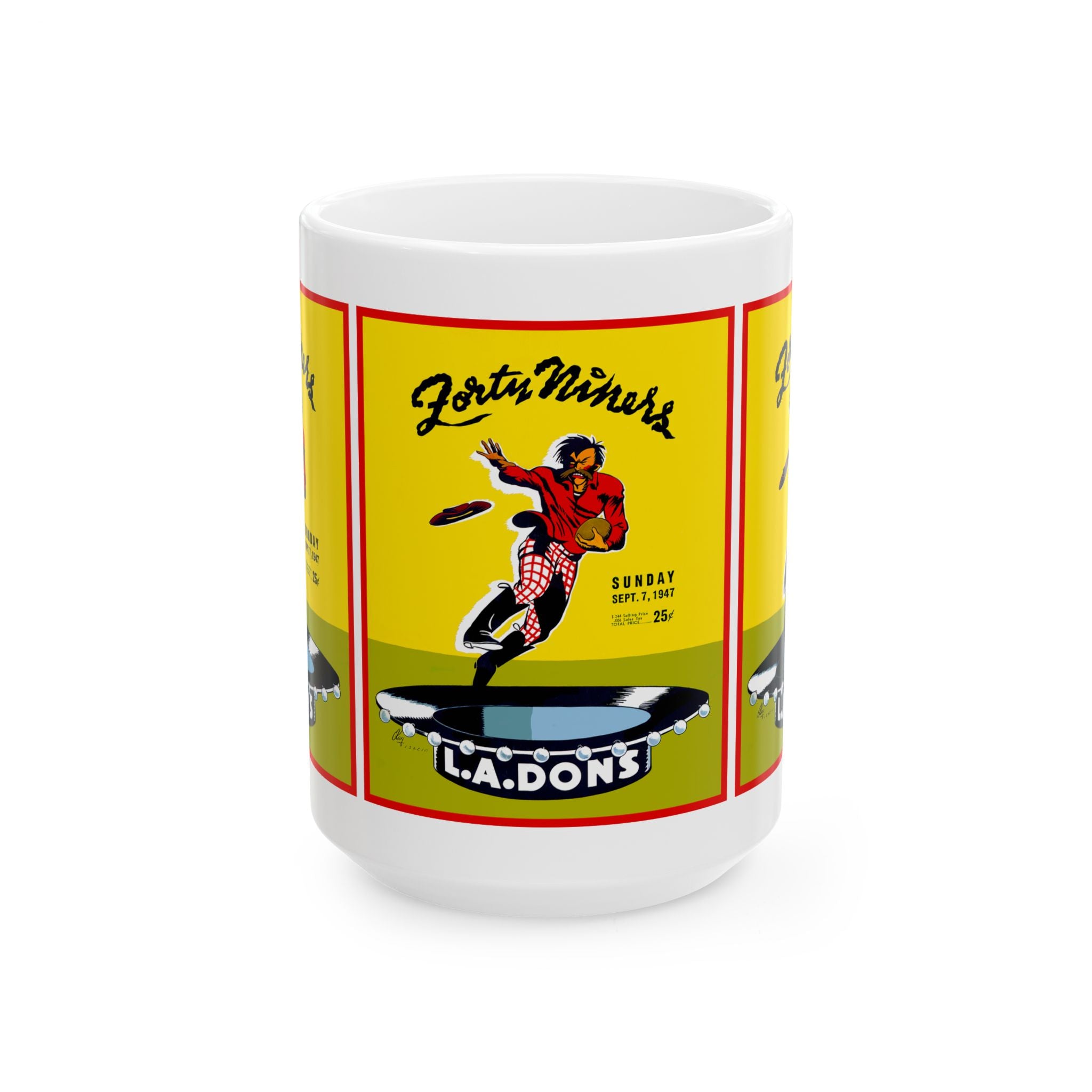 Vintage 1947 Football 49ers Los Angeles Dons Ceramic Mug, Sports Fan Gift, Coffee Cup, Retro Sports Memorabilia, Football Enthusiast, Unique