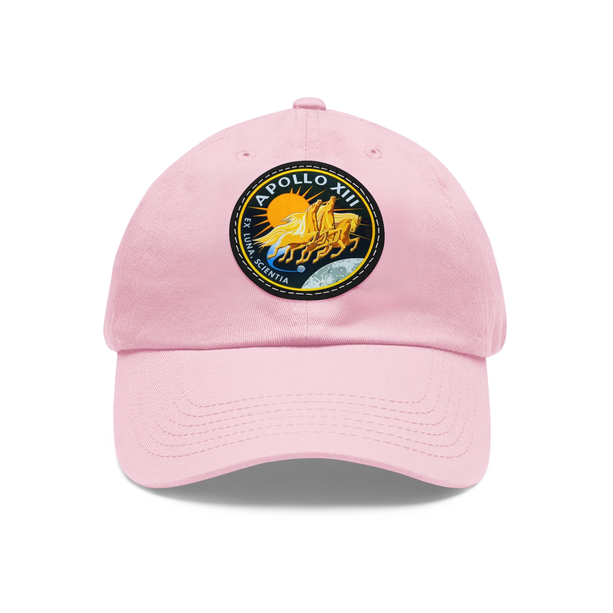 NASA Apollo 13 - Flight Patch - Dad Hat with Leather Patch (Round)