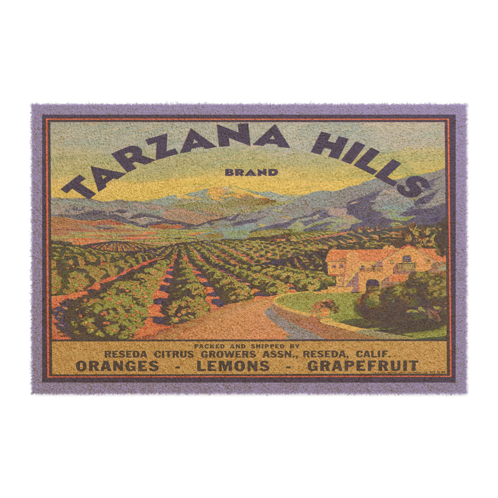 1950's Vintage Produce Label - Tarzana Hills - Doormat