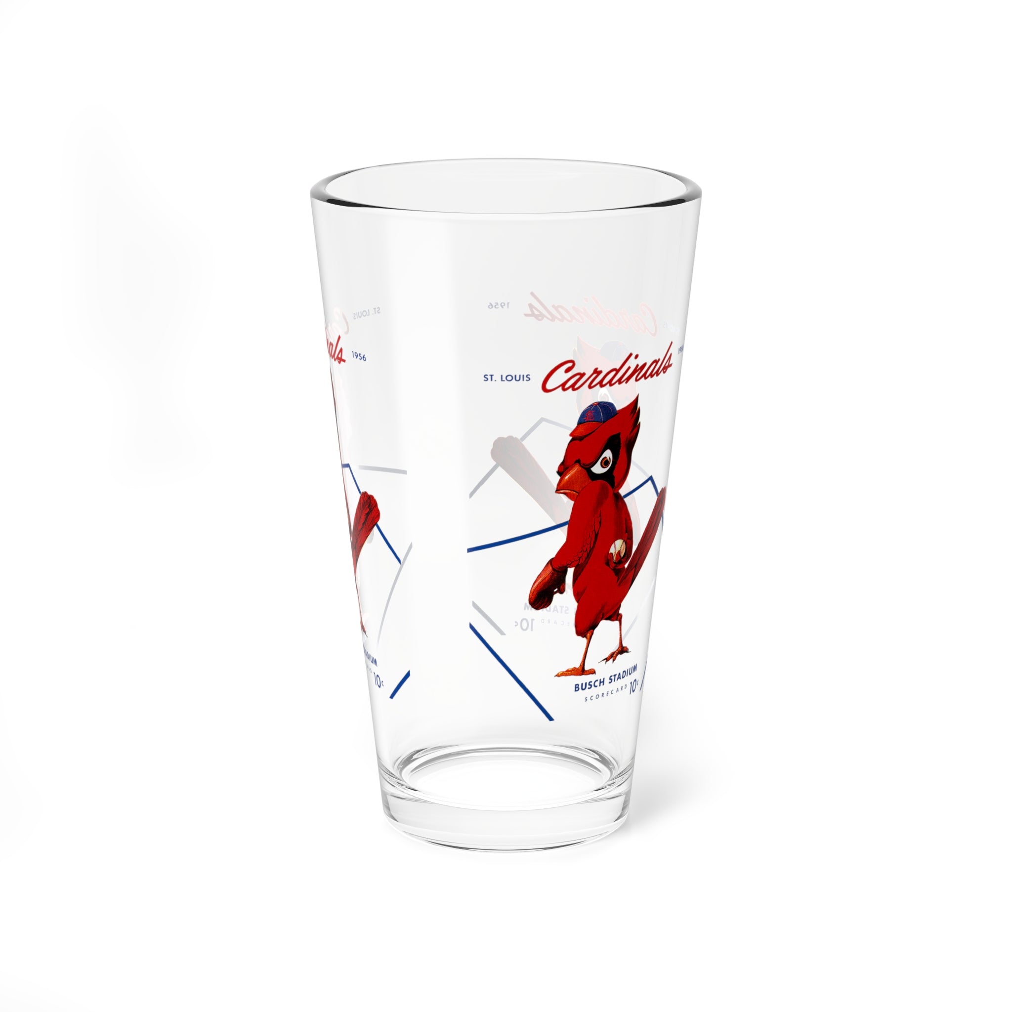 1956 Vintage Cardinals Scorecard Cover  -  Pint Glass, 16oz