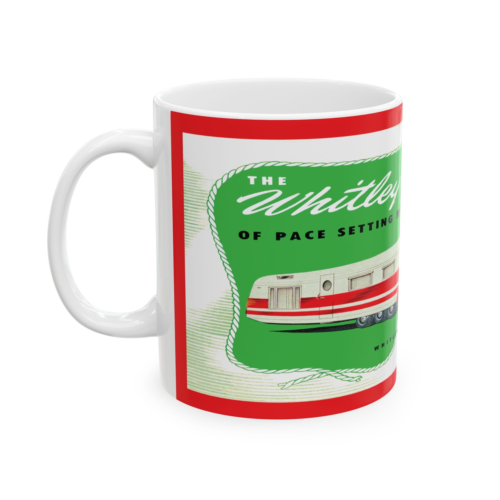 Vintage Camper Ceramic Mug, 1954 Whitley Trailer Retro Travel Coffee Cup, Camping Tea Mug, Campervan  Drinkware, Happy Camper Drink Cup,