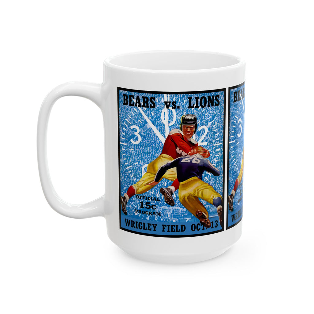 Football Ceramic Mug, 1940 Chicago Bears Detroit Lions Cup for Football Fans, Sports Enthusiasts, Father's Day Gift, Birthday Present