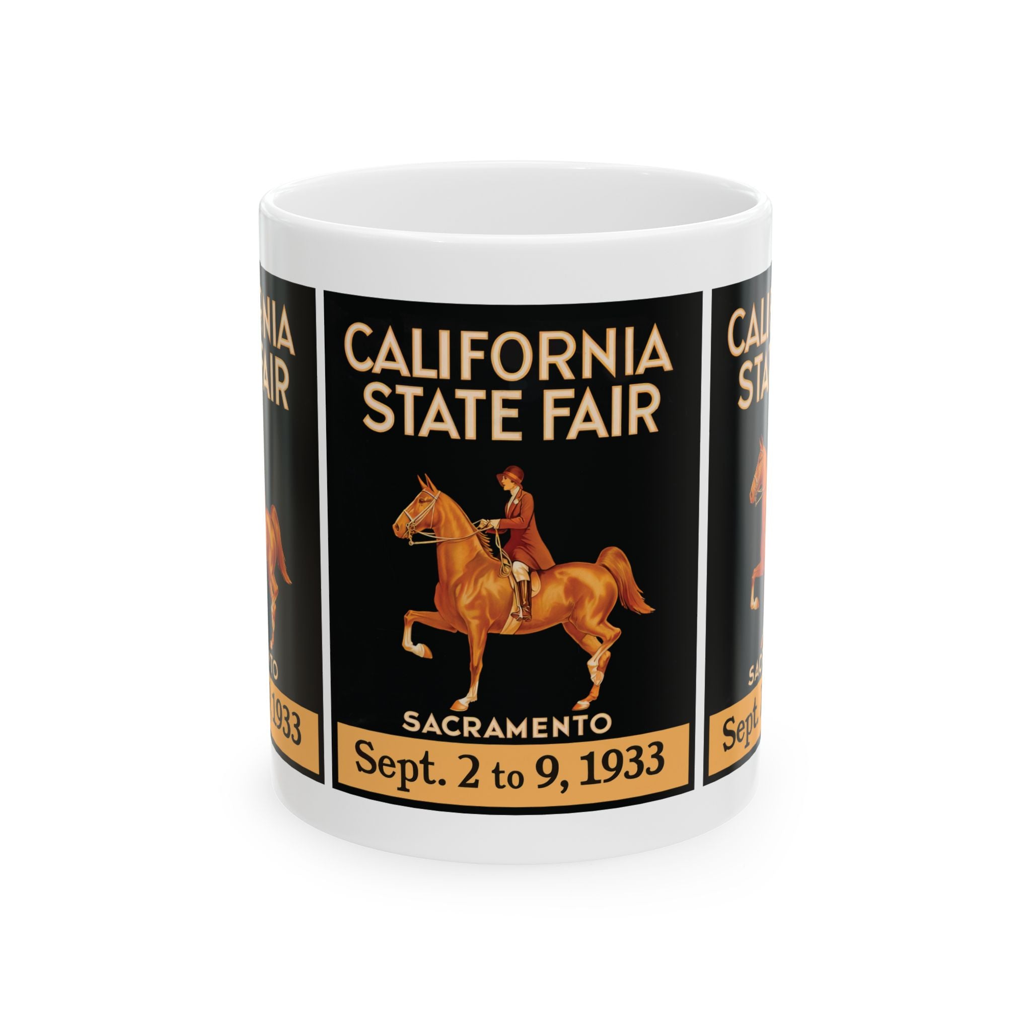 Vintage 1933 California State Fair Ceramic Mug, Retro Travel Souvenir Cup, Gift for History Buffs, 11oz 15oz Coffee Tea Mug, Collectible
