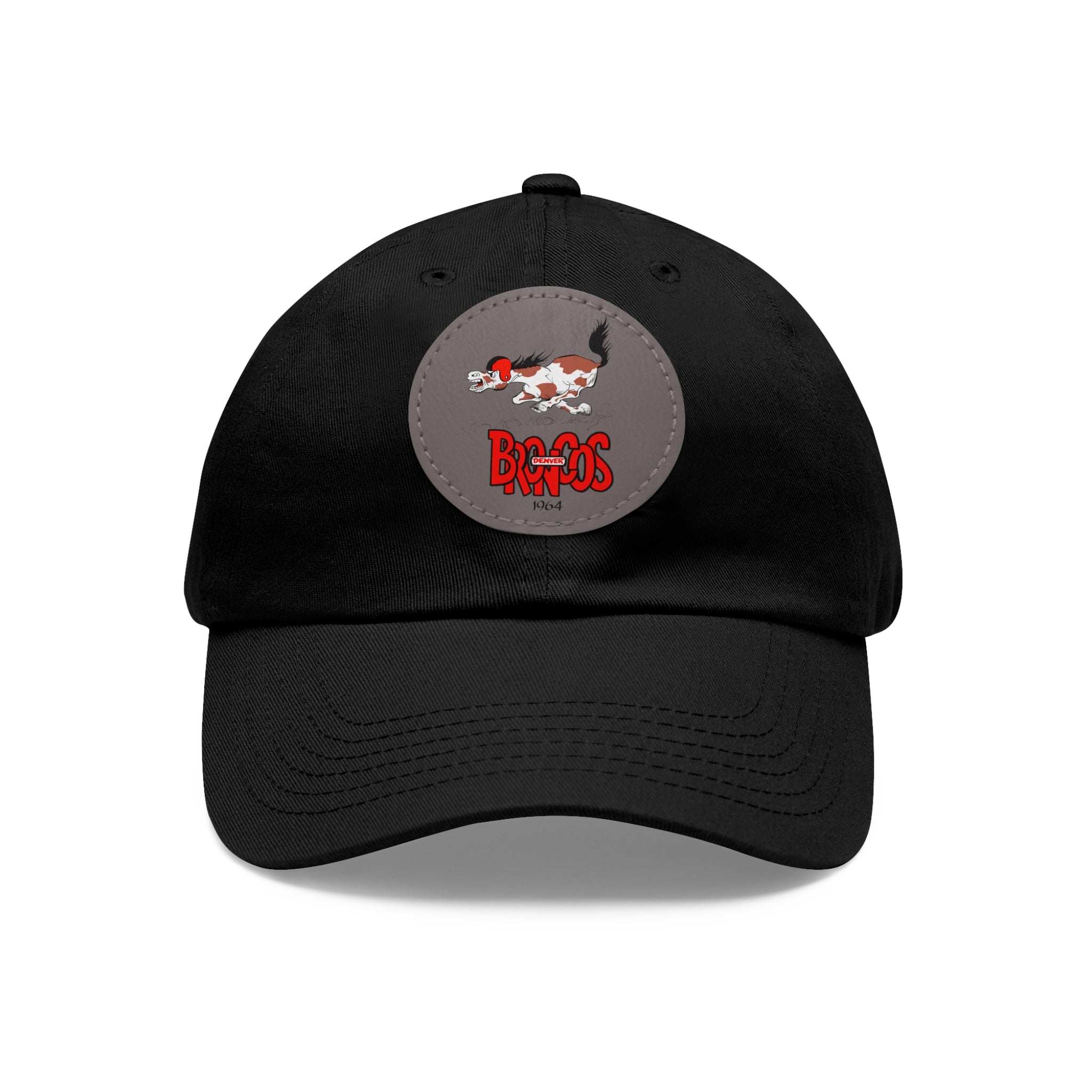 1964 Denver Broncos Football - Dad Hat with Leather Patch (Round)