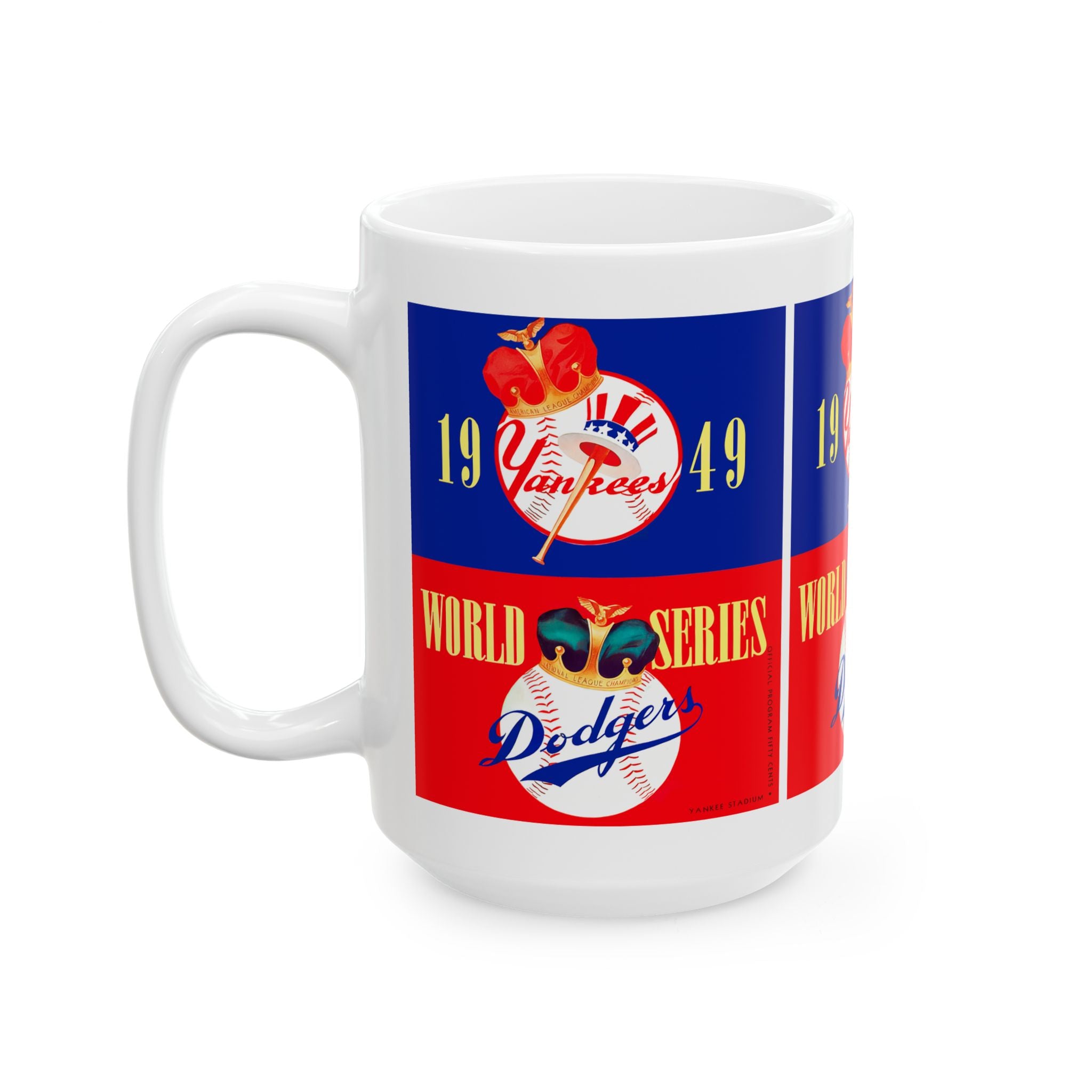 1949 Yankees vs Dodgers Baseball World Series Mug