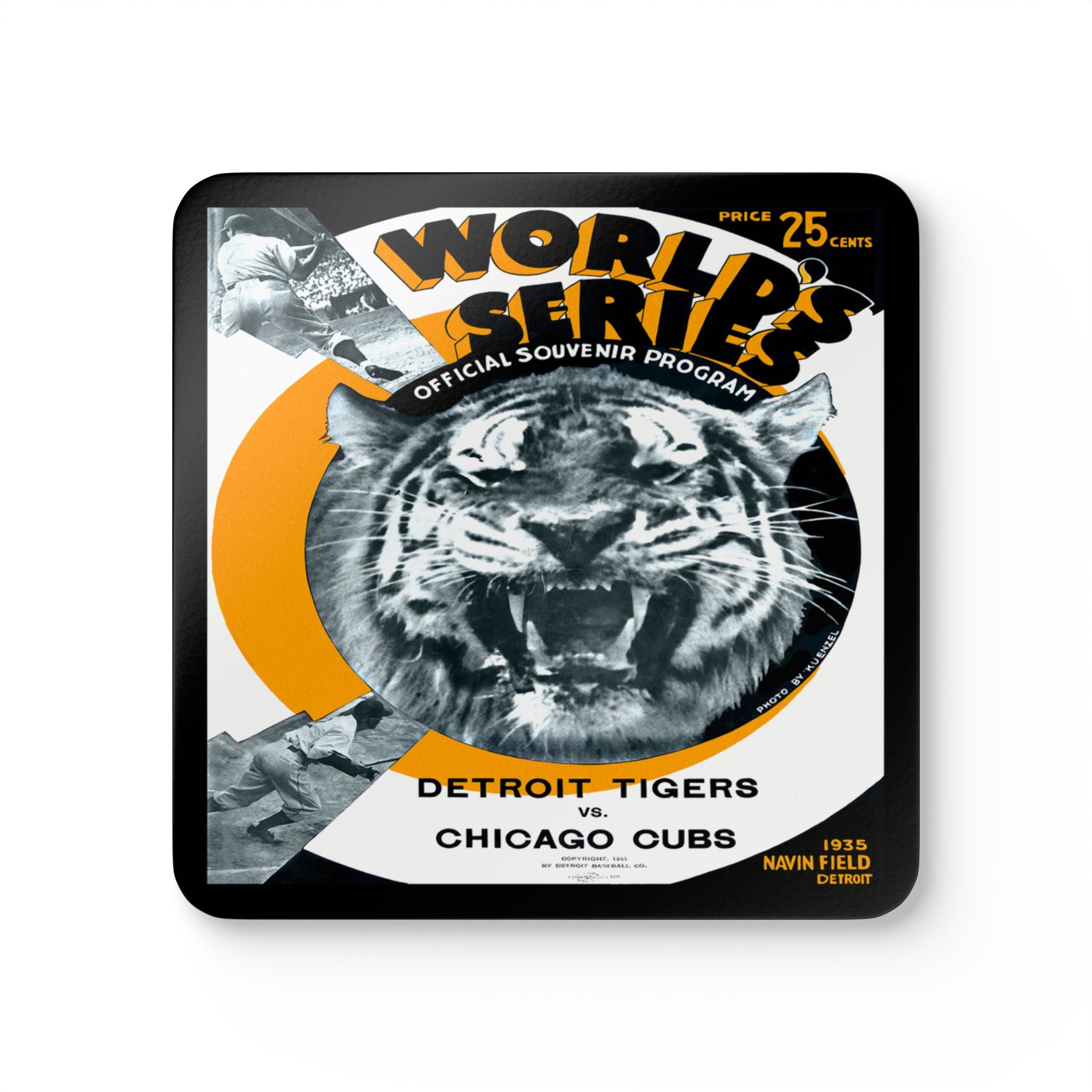 Baseball 1935 World Series Coaster Tigers Cubs Memorabilia, Sports Coaster, Sports Fan Gift, Baseball Collectibles, Kitchen Decor