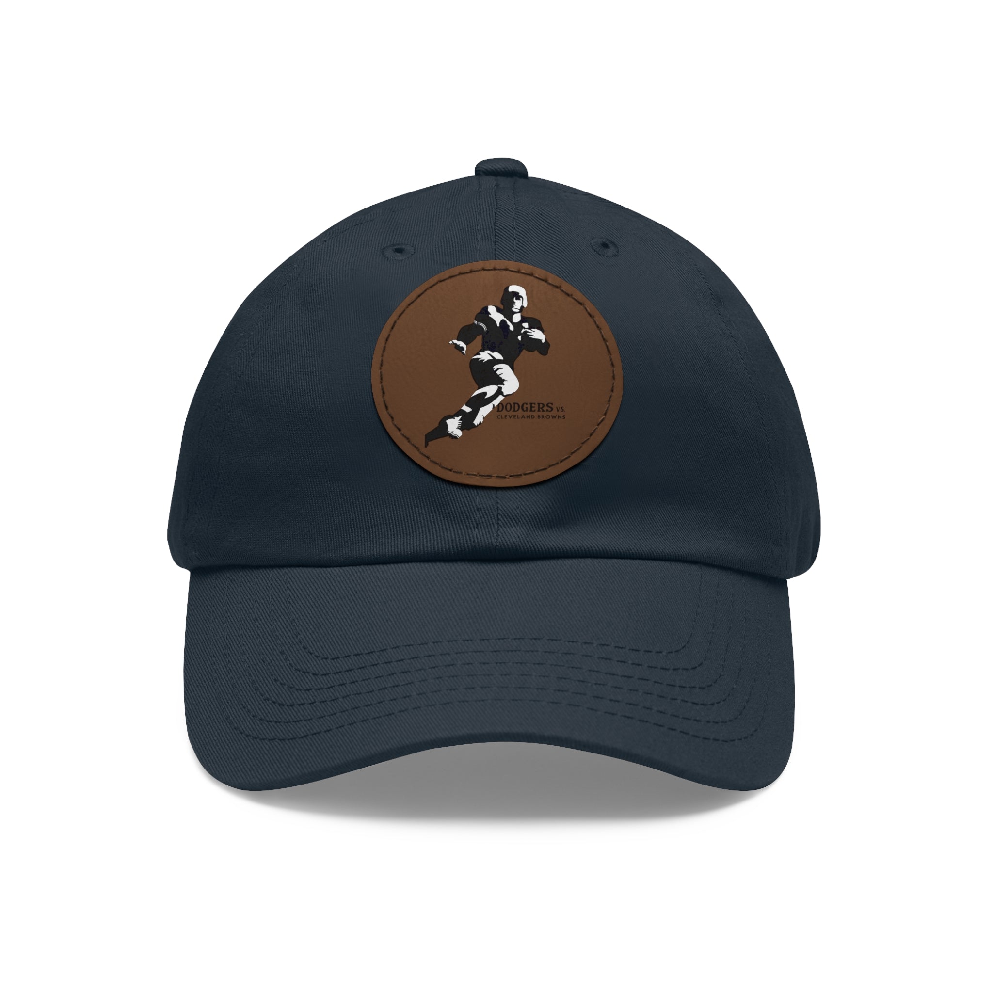 1947 Vintage Brooklyn Dodgers - Cleveland Browns Football - Dad Hat with Leather Patch (Round)
