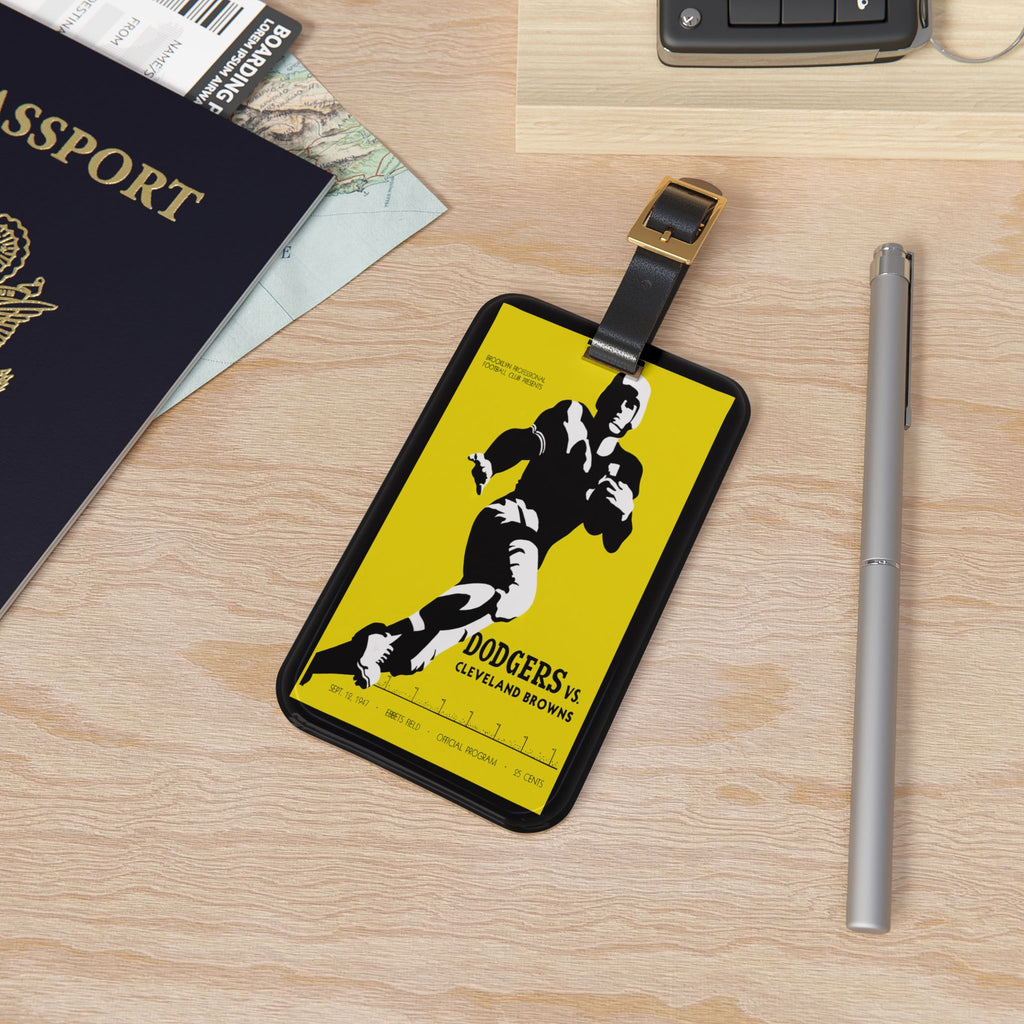 Vintage 1947 Football Brooklyn Dodgers vs Cleveland Browns Luggage Tag