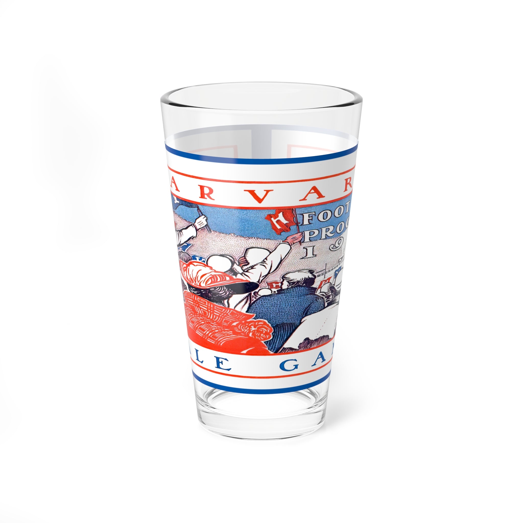 Mixing Glass, 16oz - Vintage 1903 Harvard-Yale Football Drinkware, Cocktail Glassware, Barware, Home Bar Decor, Gift for Sports Fans