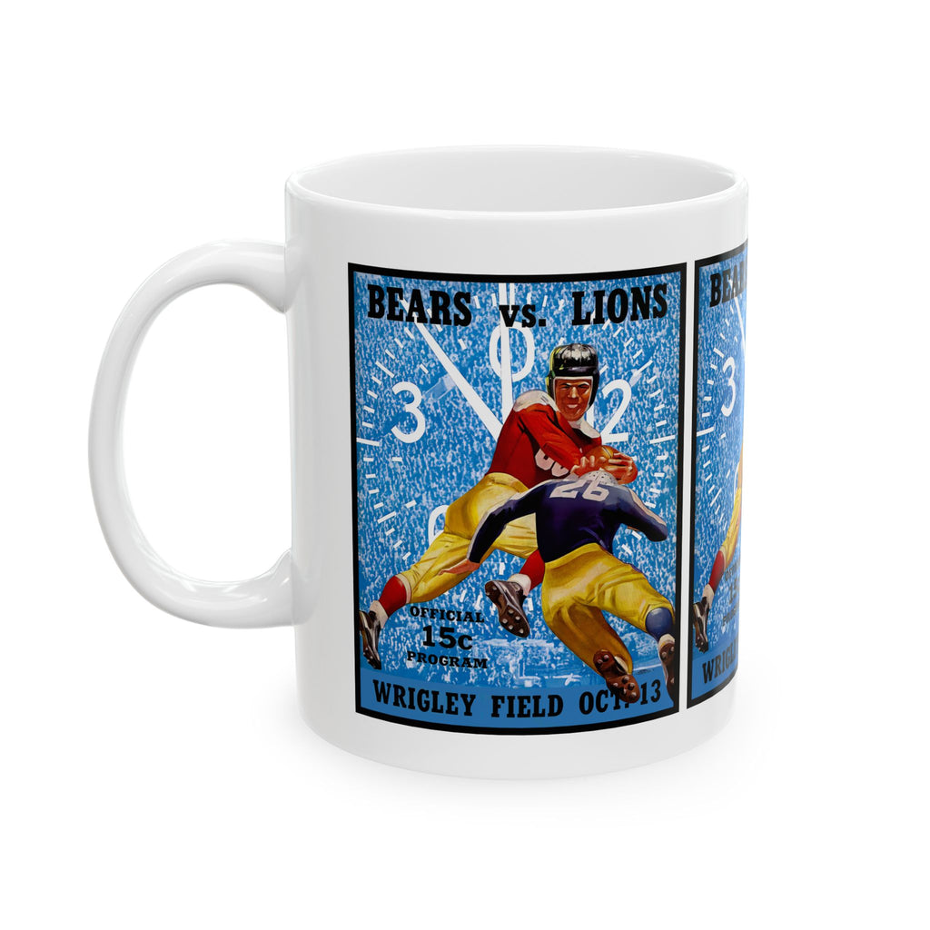 Football Ceramic Mug, 1940 Chicago Bears Detroit Lions Cup for Football Fans, Sports Enthusiasts, Father's Day Gift, Birthday Present