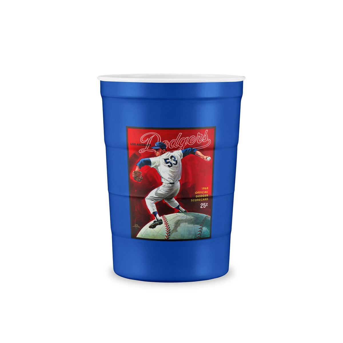 1968 Dodgers Baseball Program Cover - Don Drysdale - Recyclable Steel Cup