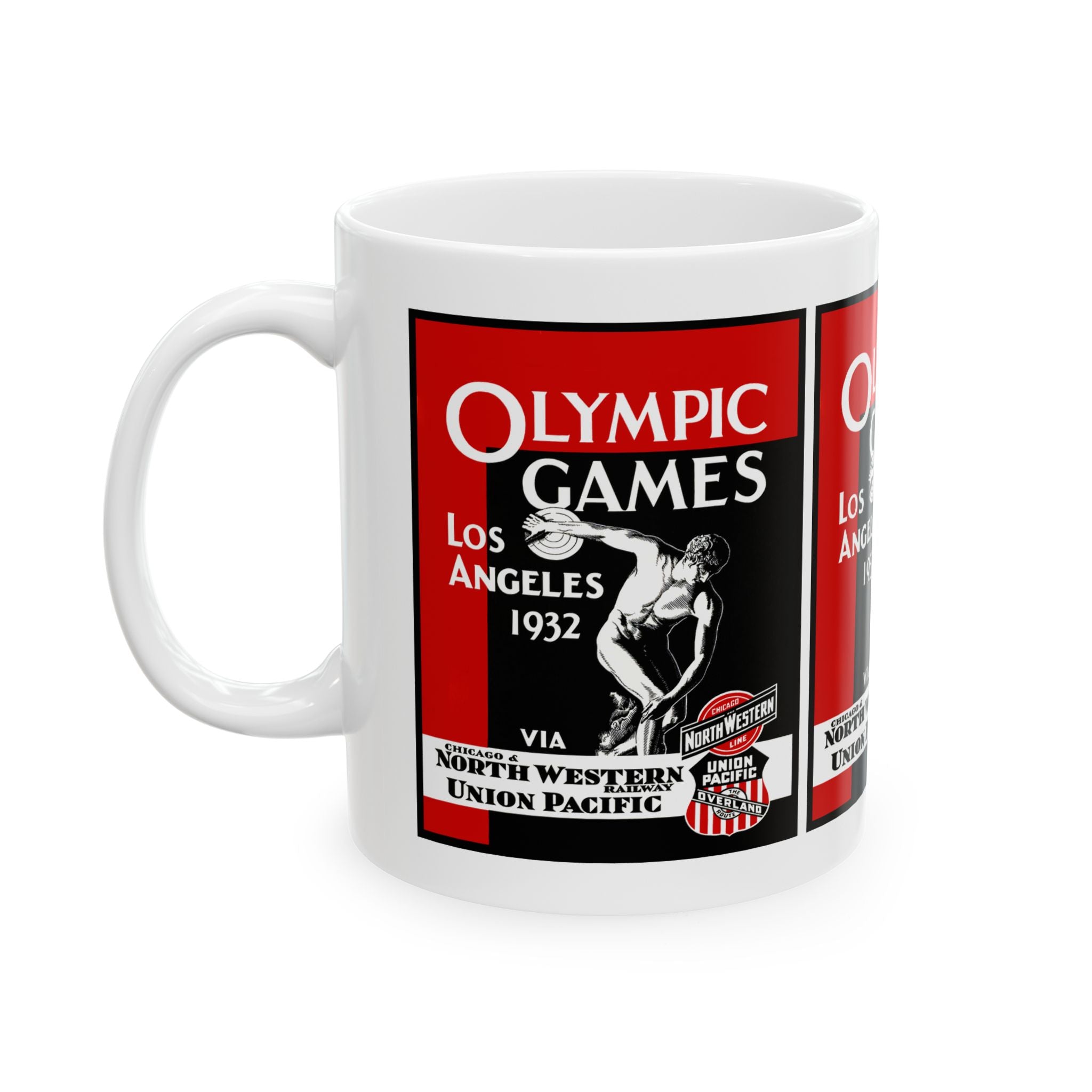 Vintage Olympic Games Ceramic Mug, 1932 Los Angeles Souvenir Cup, Sports Fan Gift, Retro Olympics Coffee Mug, Olympic Collectible Drinkware,