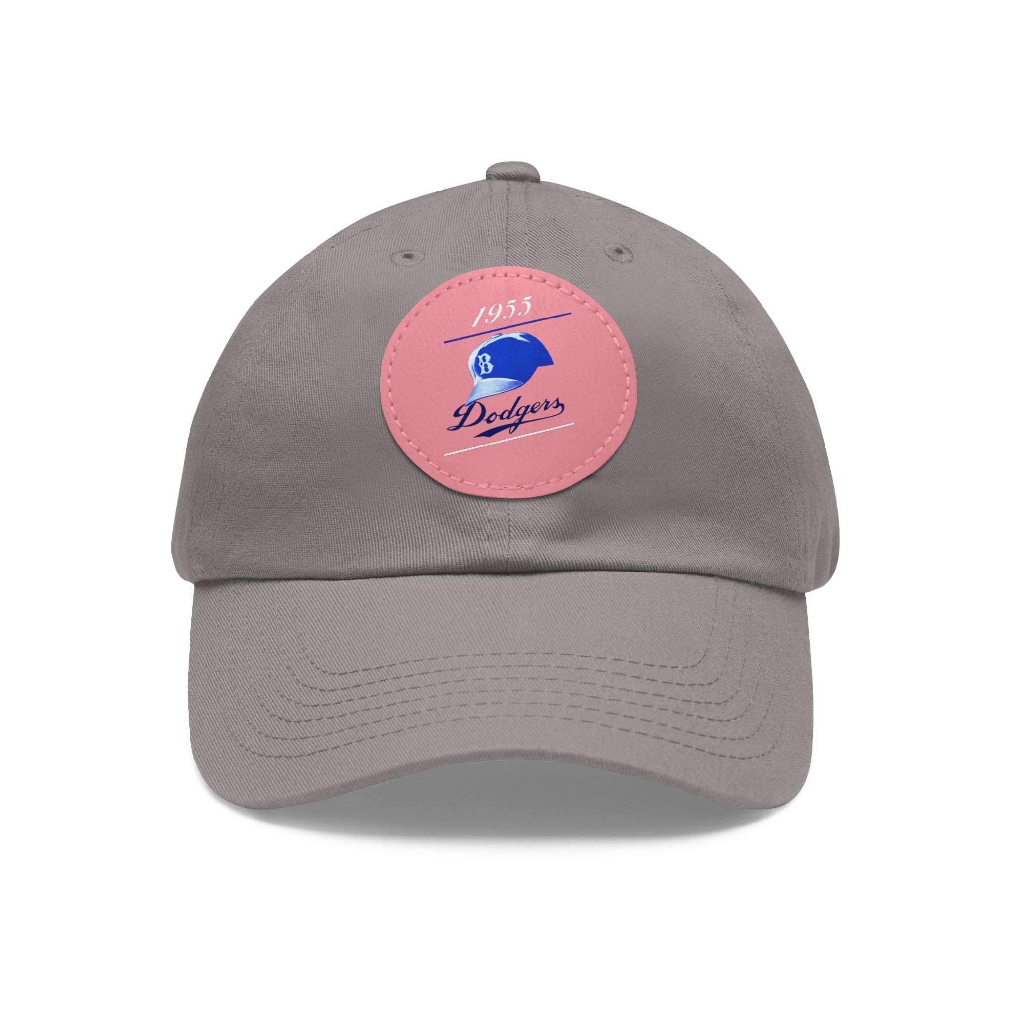 1955 Brooklyn Dodgers Baseball - Dad Hat with Leather Patch (Round)