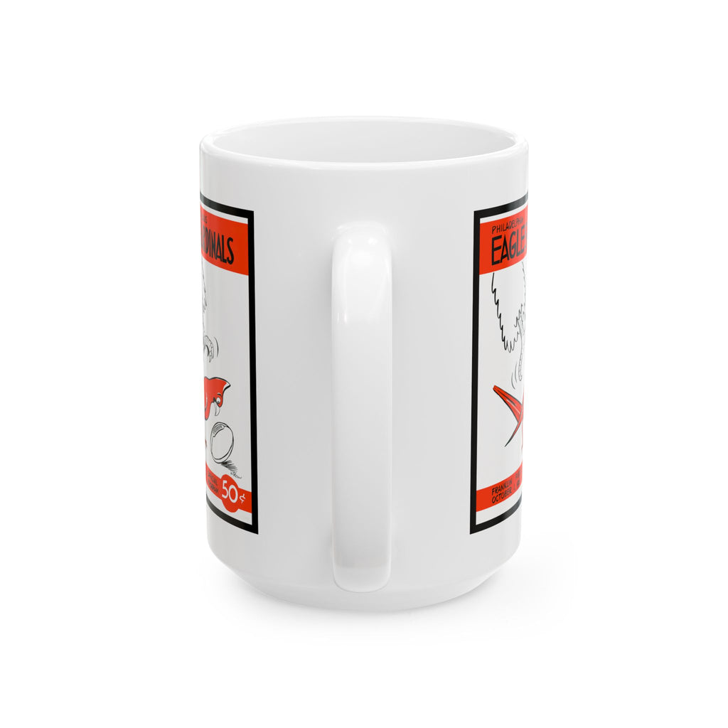 1961 Vintage Eagles - Cardinals Football Program Cover - Ceramic Mug, 11oz, 15oz