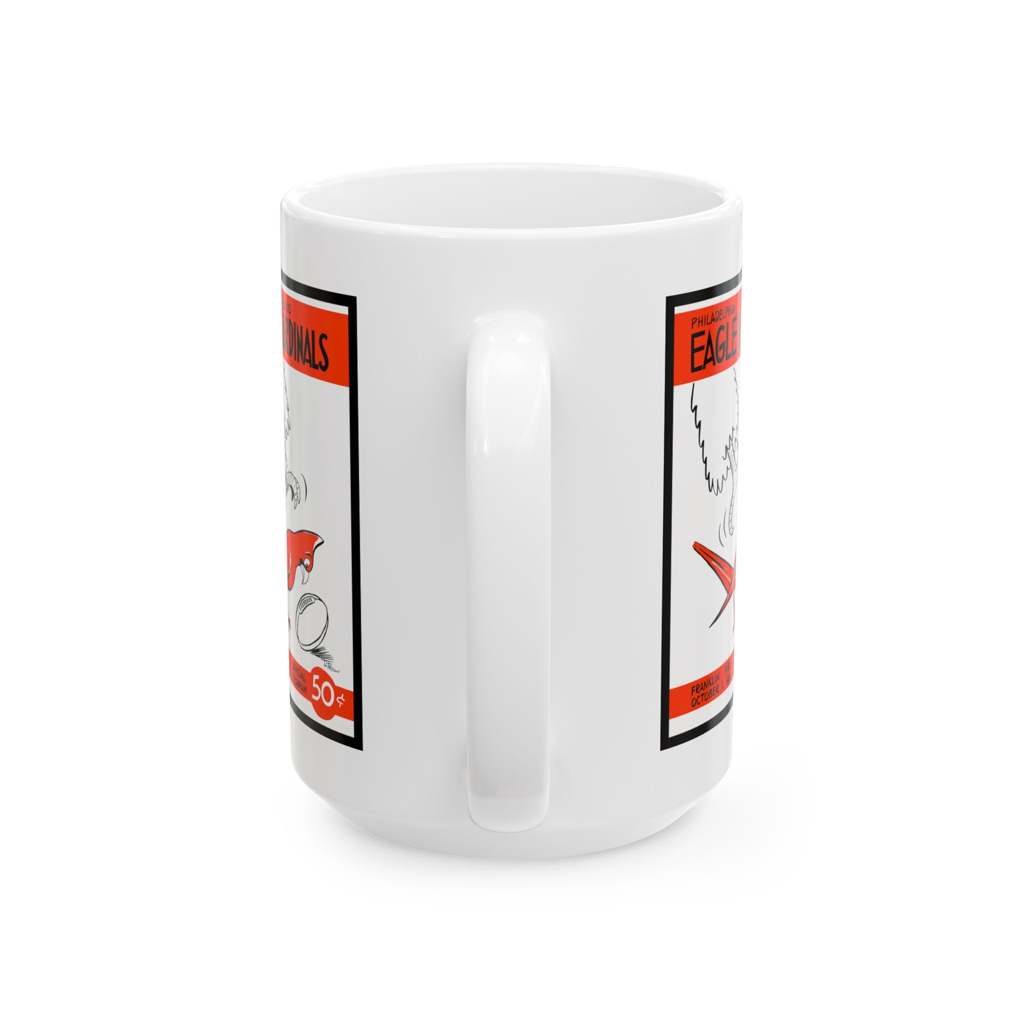 1961 Vintage Eagles - Cardinals Football Program Cover - Ceramic Mug, 11oz, 15oz