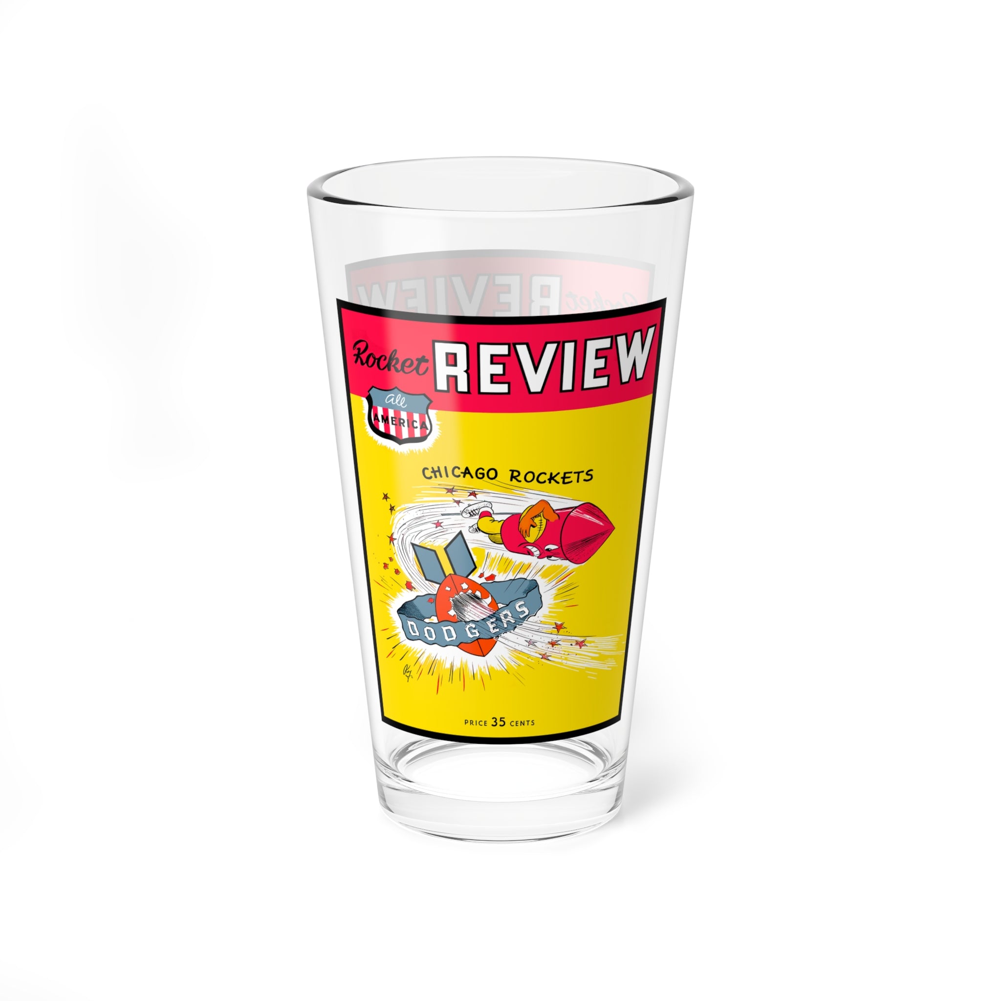 1948 Football Brooklyn Dodgers Chicago Rockets Mixing Glass | 16oz Cocktail Barware