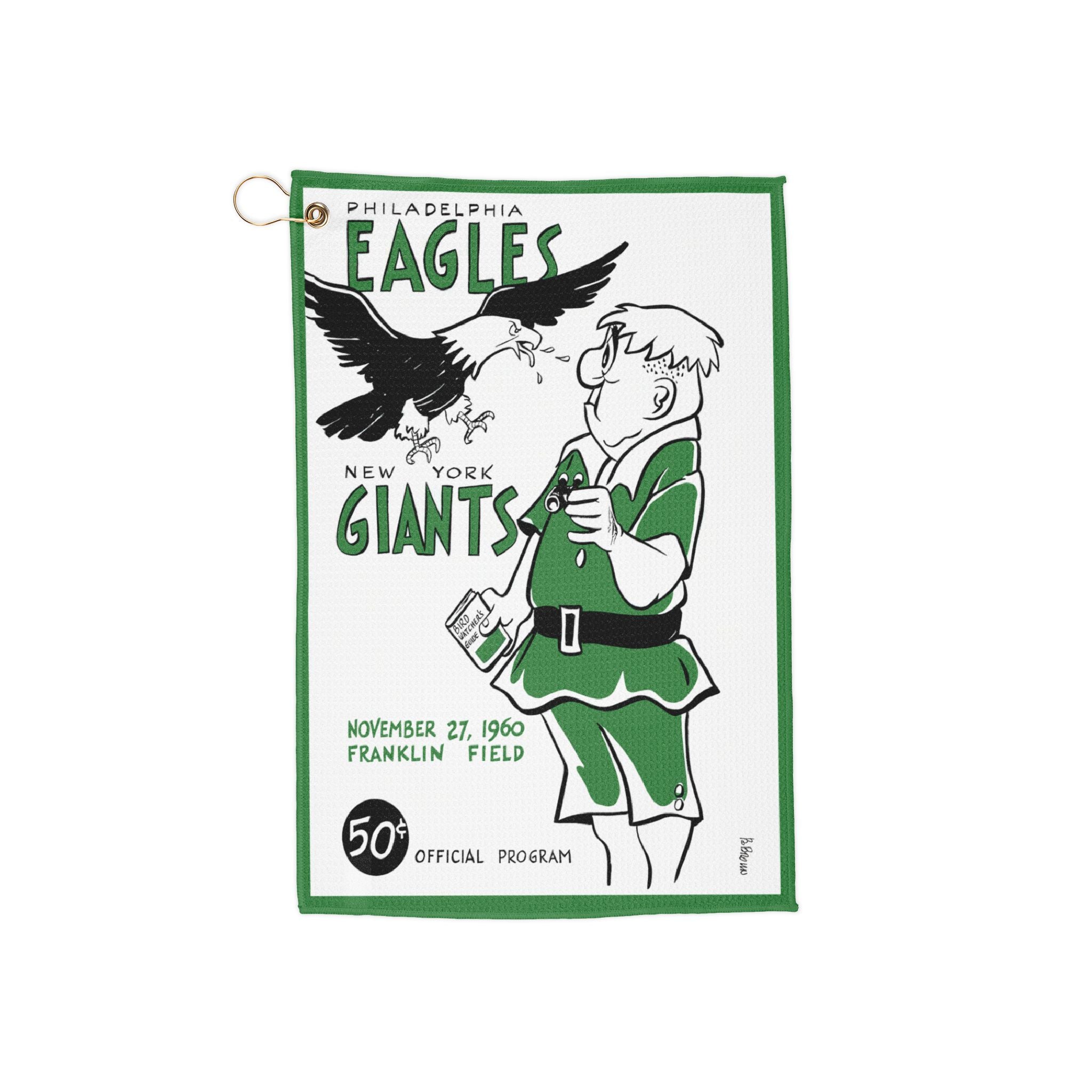 Golf Towels, Retro 1960 Football Eagles-Giants Design - Sports Towel, Golf Accessories, Golf Gift, Vintage Sports Decor, Golf Equipment