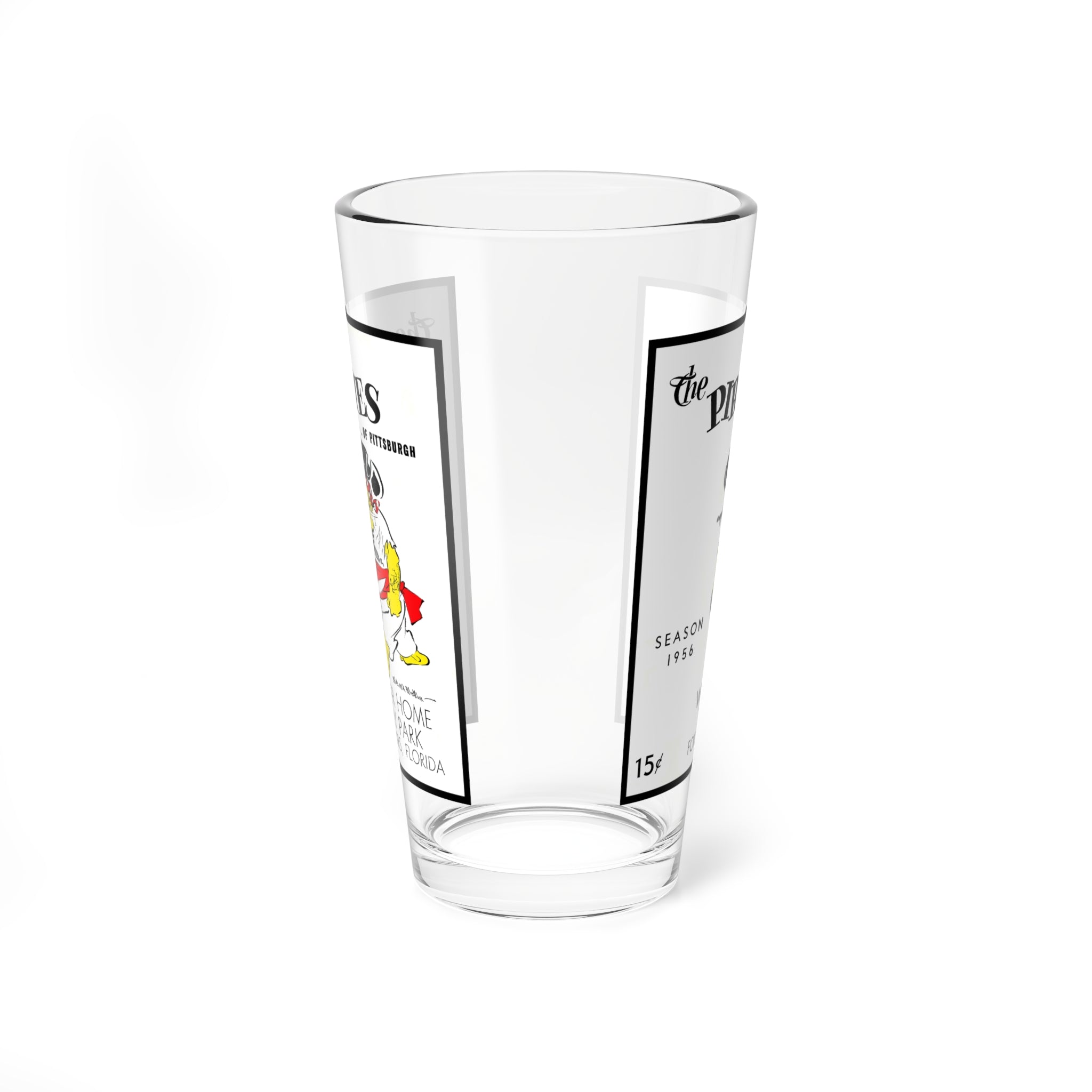 1956 Pittsburgh Baseball Mixing Glass 16oz | Vintage Baseball Glassware