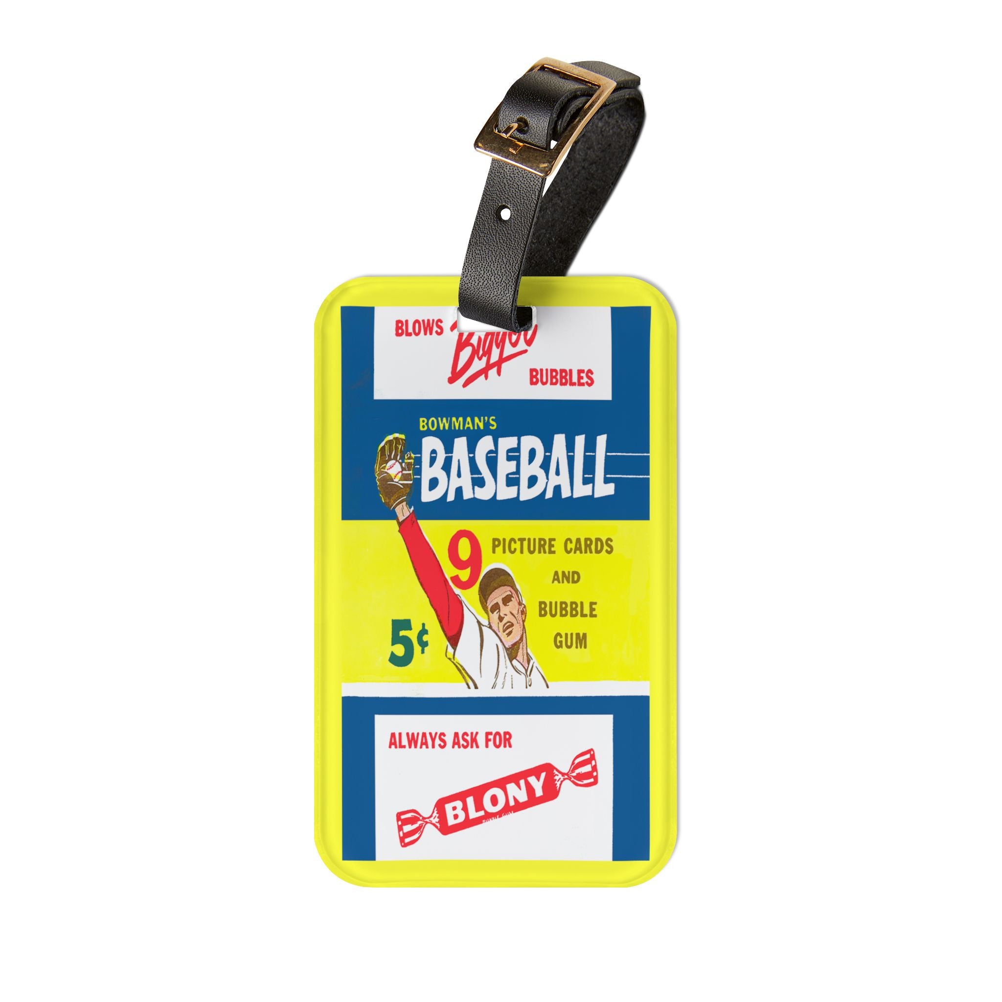 1955 Baseball Bowman's Card Wrapper Luggage Tag | Vintage Baseball