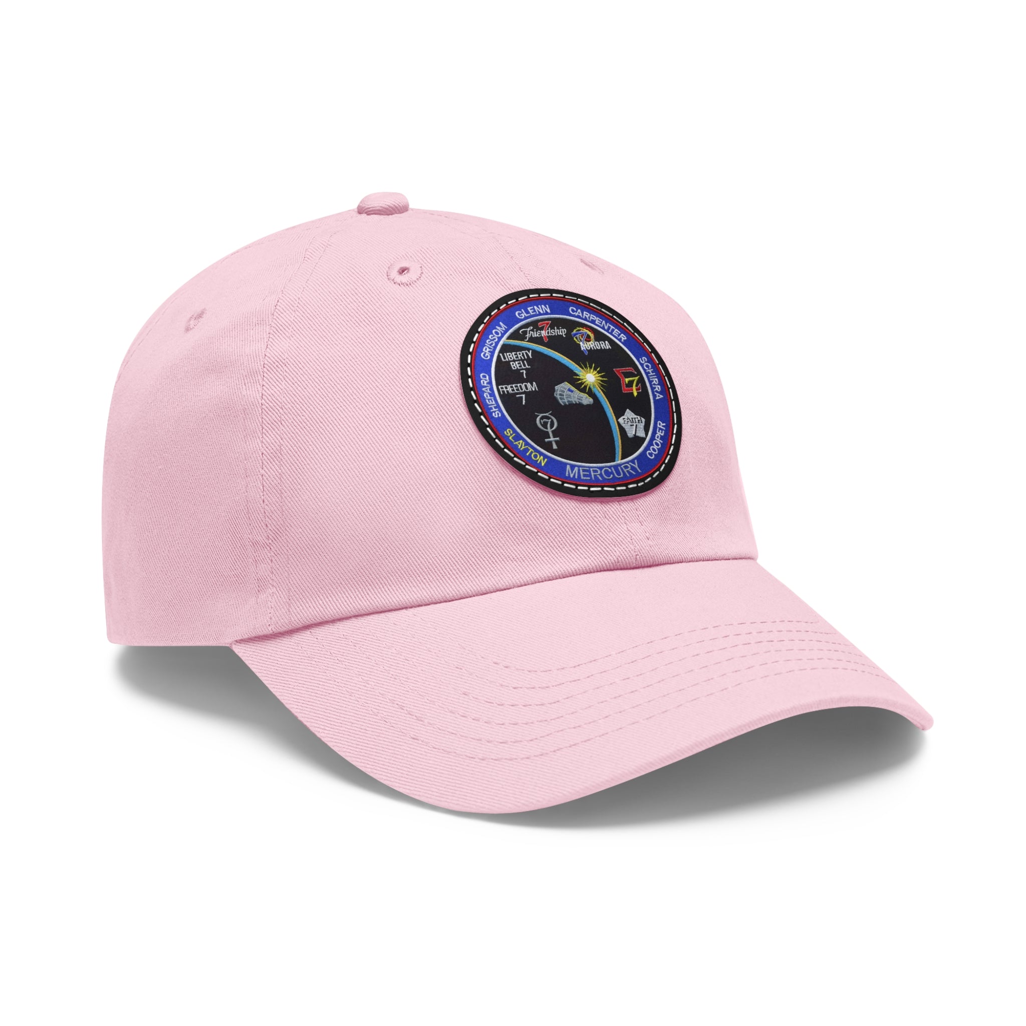 NASA Mercury Program - Flight Patch - Dad Hat with Leather Patch (Round)